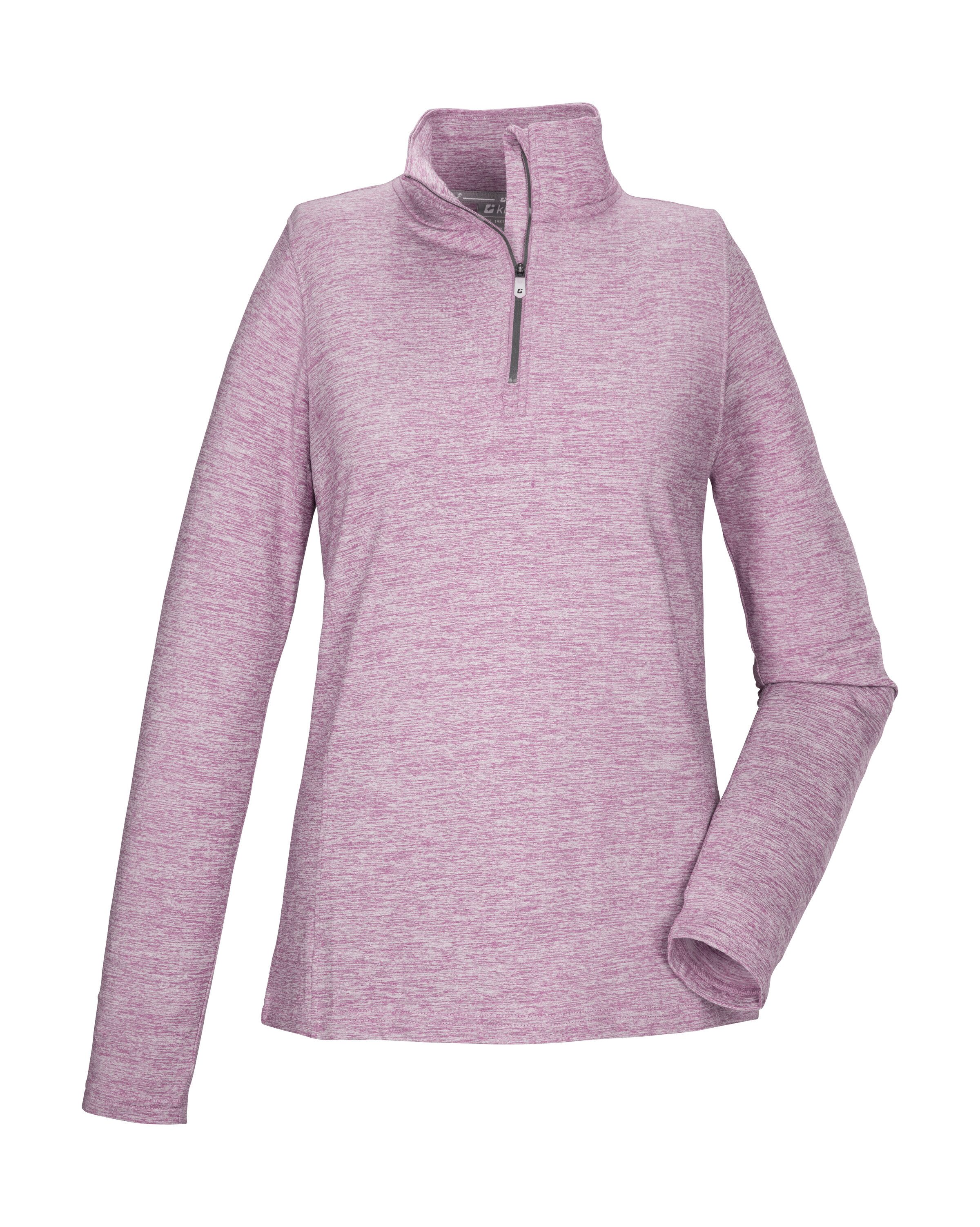 Killtec Langarmshirt KSW 121 WMN FLX SHRT Melange Funktionsshirt mit Stehkragen, Reißverschluss und Kinnschutz
