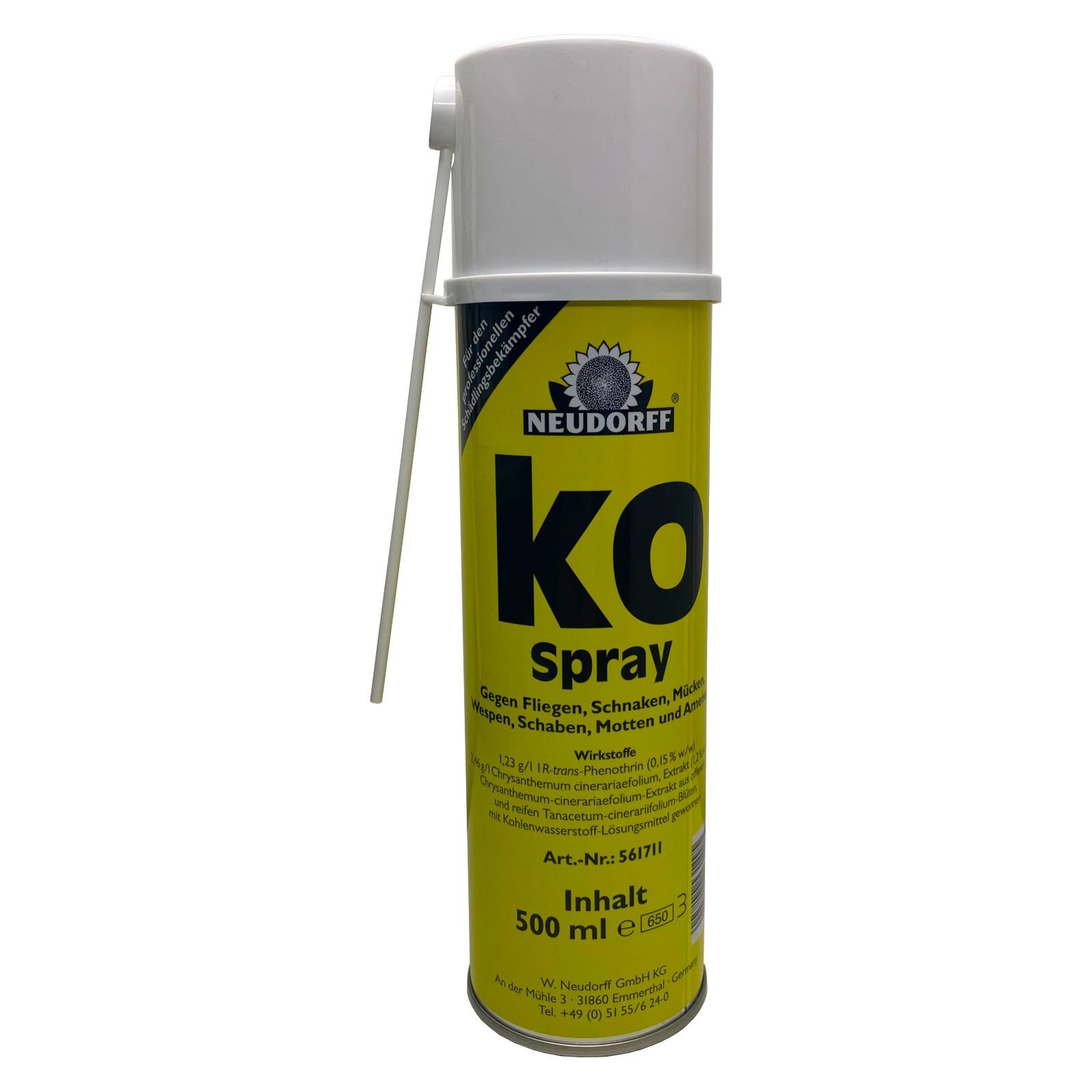 Neudorff Wespenspray ko Spray 500 ml - gegen Fliegen, Schnaken, Mücken, Wespen, Schaben | Insektizide