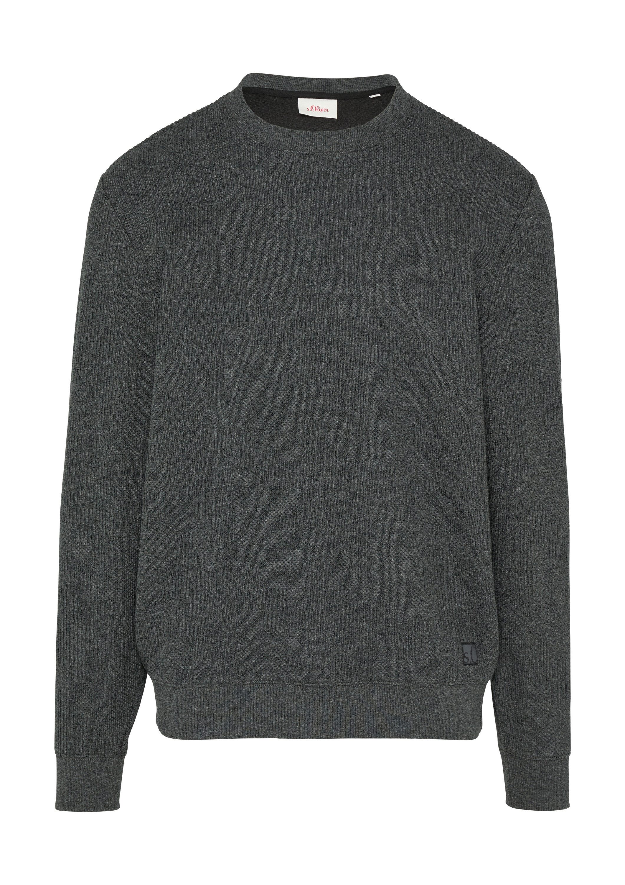 s.Oliver Sweatshirt Sweatshirt Sweatshirt aus Jacquard in Strick-Optik günstig online kaufen