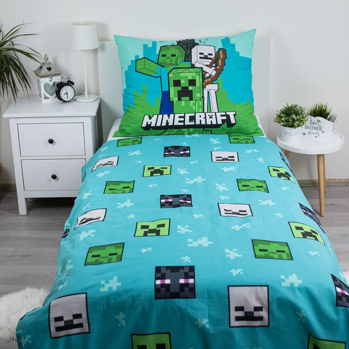 Jerry Fabrics Kinderbettwäsche Minecraft, Renforcé, 2 teilig