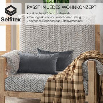 Selfitex Dekokissen 4er Set/2er Set 30x50 oder 40x40 Samt Dekokissen, inkl. Füllkissen, 4er Pack/2er Pack Kissenhülle mit Kissenfüllung