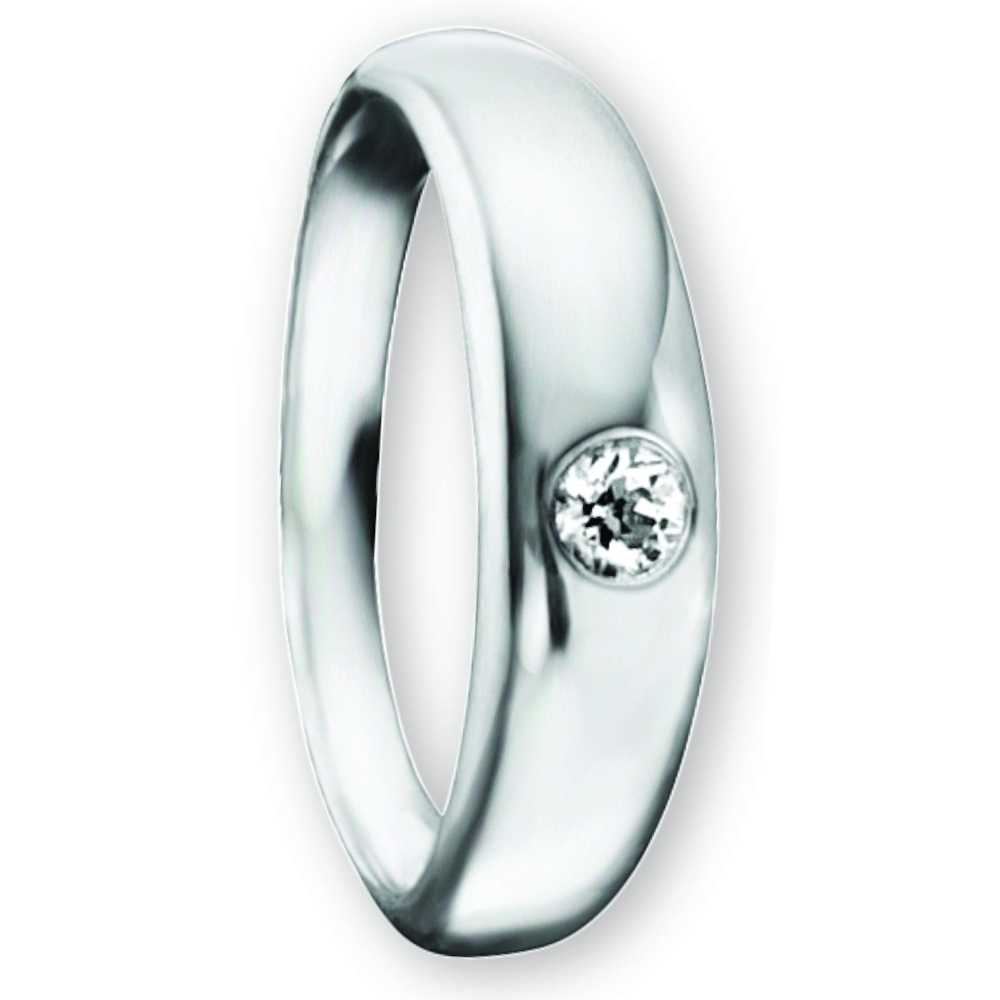 Kettenanhänger Taufring Anhänger ONE ELEMENT Damen Zirkonia Silber aus Taufring 925 Schmuck Silber,