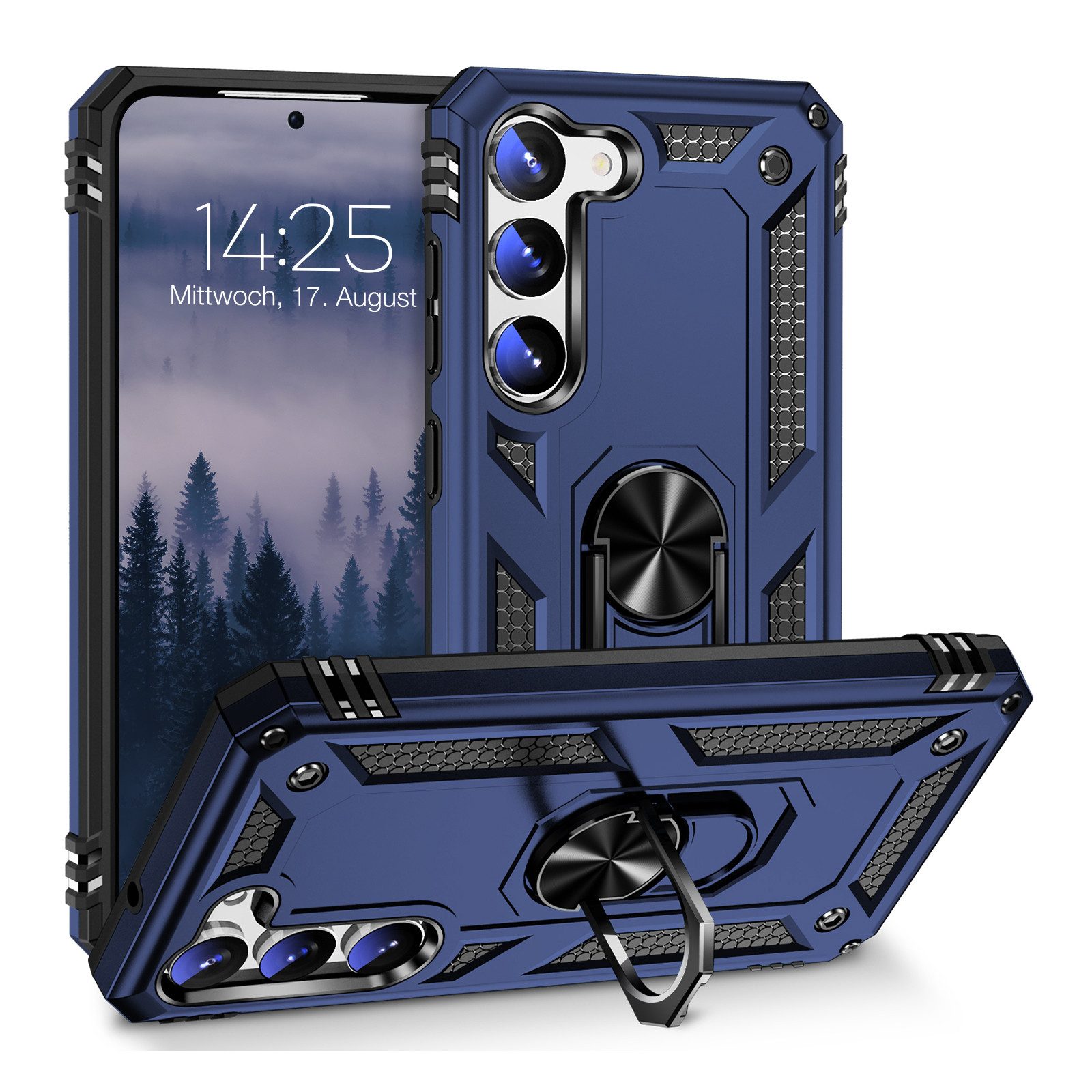 Tec-Expert Handyhülle Outdoor Cover Hülle für Samsung Galaxy S23 6.1 Zoll, 6.1, Premium Hülle aus verstärktem Polycarbonat
