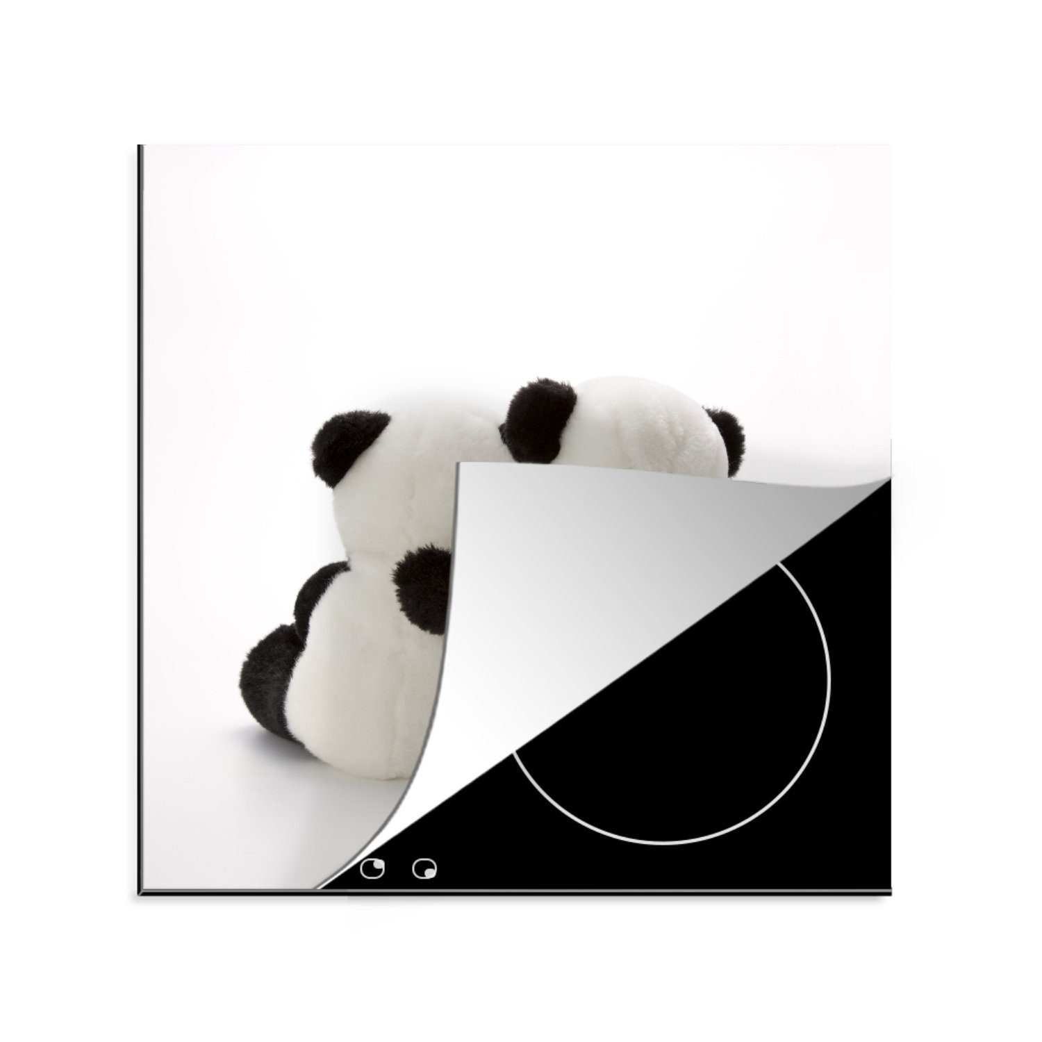MuchoWow Herdblende-/Abdeckplatte Stofftier - Pandabär - Weiß, Vinyl, (1 tlg), 78x78 cm, Ceranfeldabdeckung, Arbeitsplatte für küche