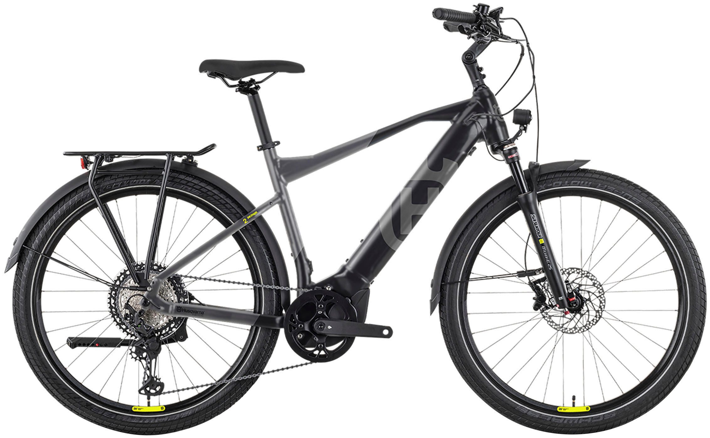 Husqvarna E-BICYCLES E-Bike E-Trekkingbike Pather 2 Herren, 11 Gang Tektro RD-M550 Schaltwerk, Kettenschaltung, Mittelmotor, 630 Wh Akku, Abnehmen mit einem Handgriff