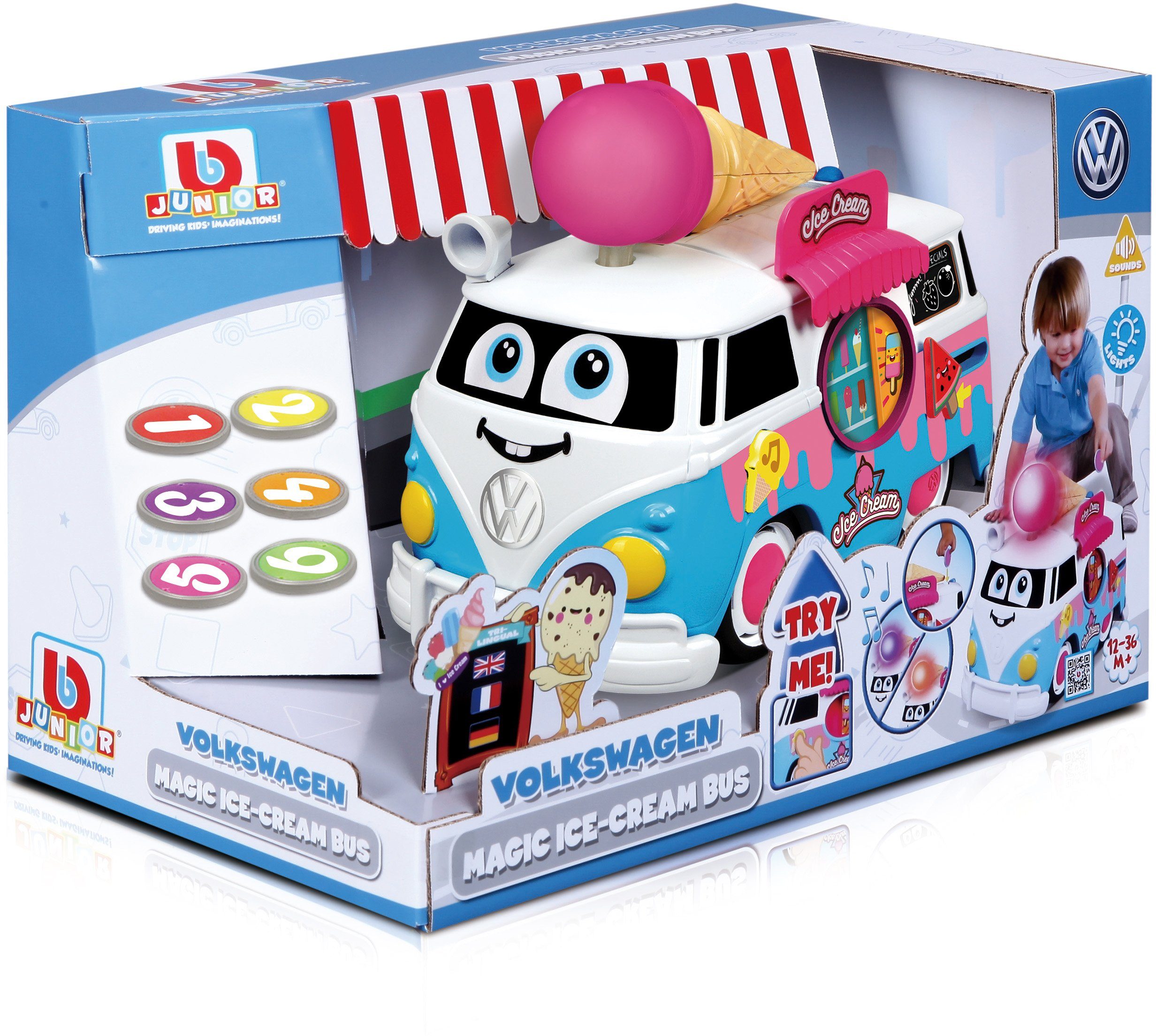 Image of bbJunior Spielzeug-Bus »VW Magic Ice Cream Bus«, mit Licht- und Soundeffekten