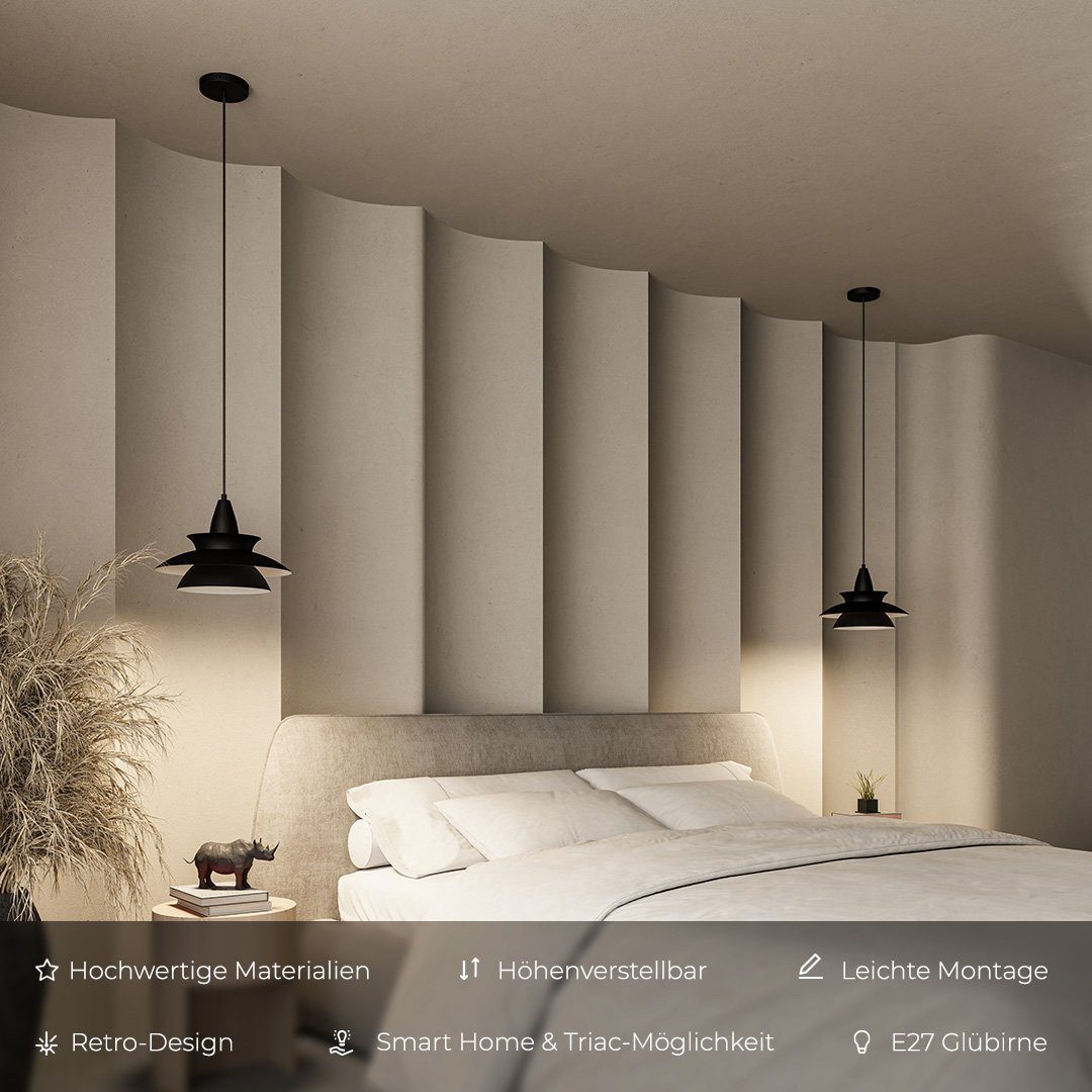 Neona LED Deckenleuchte LETO Schwarz, E27 günstig online kaufen