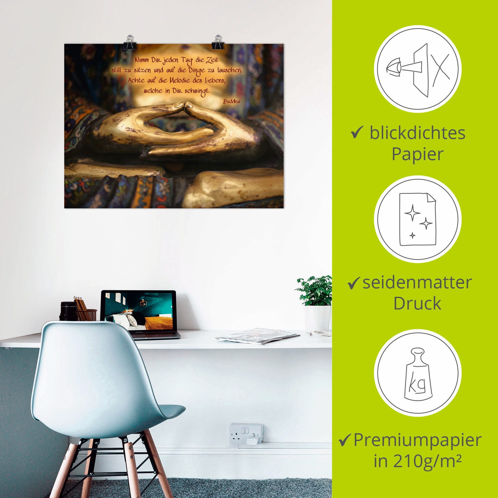 Artland Wandbild Weisheit, Religion (1 St), als Leinwandbild, Poster in verschied. Größen