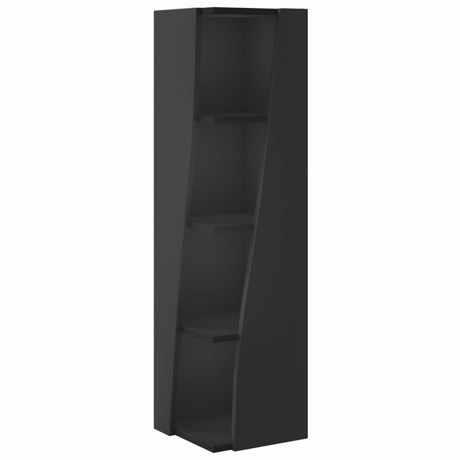vidaXL Eckschrank Eckschrank 27,5x27x102cm Holzwerkstoff Schwarz (1-St)