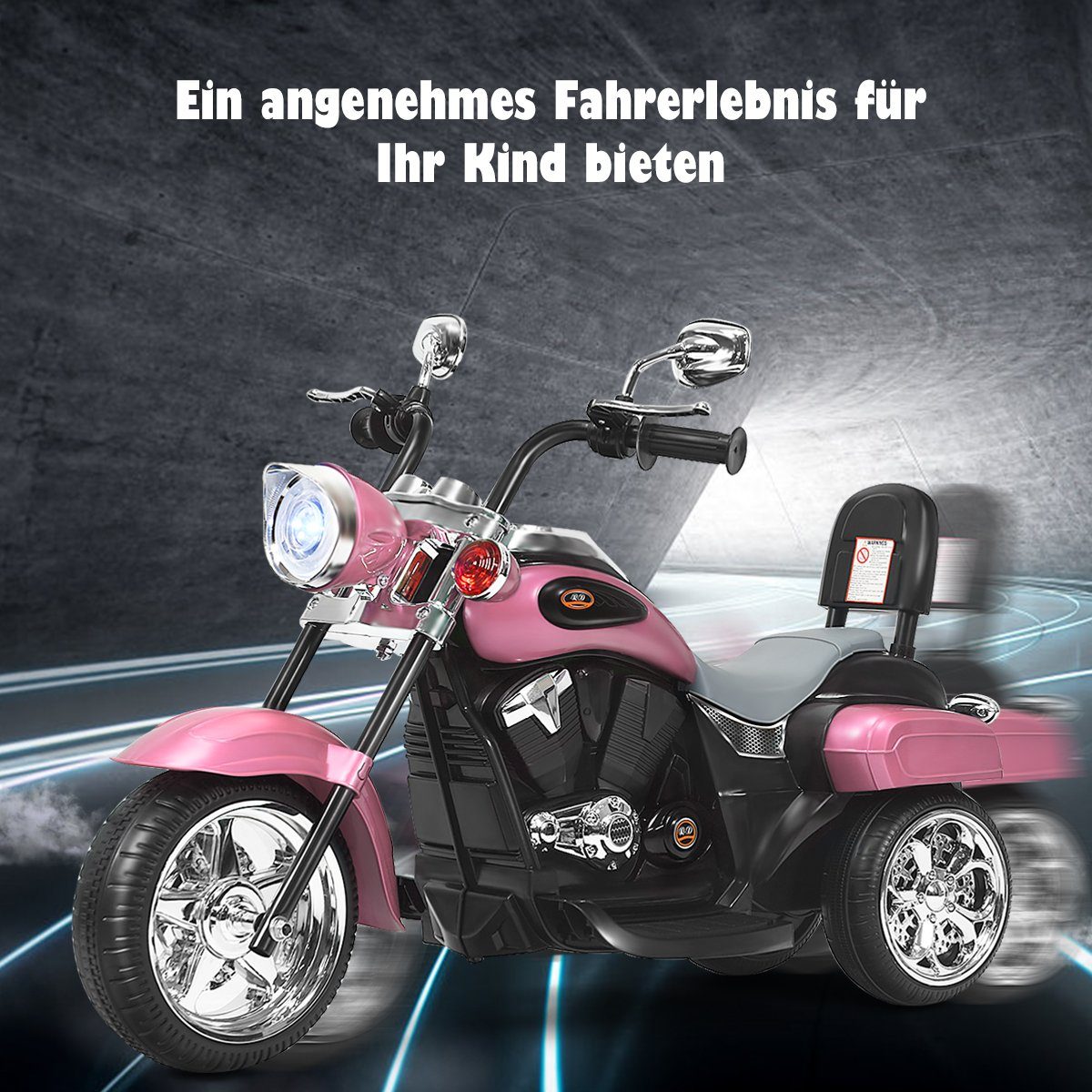 COSTWAY Elektro-Kindermotorrad, 6V mit Hupe & Vor-und Rückwärtsschalter