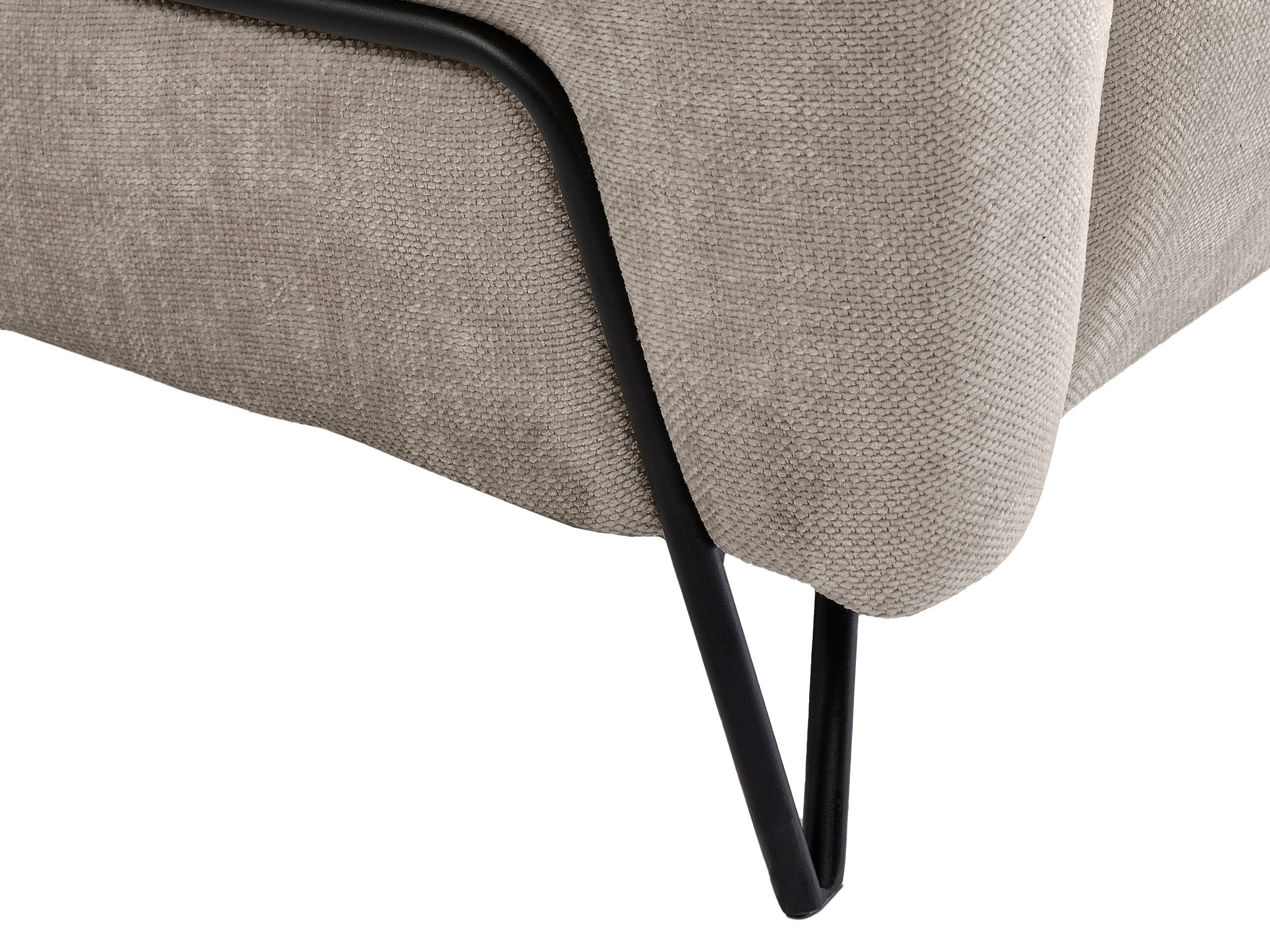 Beautysofa Ecksofa mit Metallbeine in Schwarz VOLARE L, ohne Schlaffunktion, mit höchstem Sitzkomfort – Bild 5 von 5