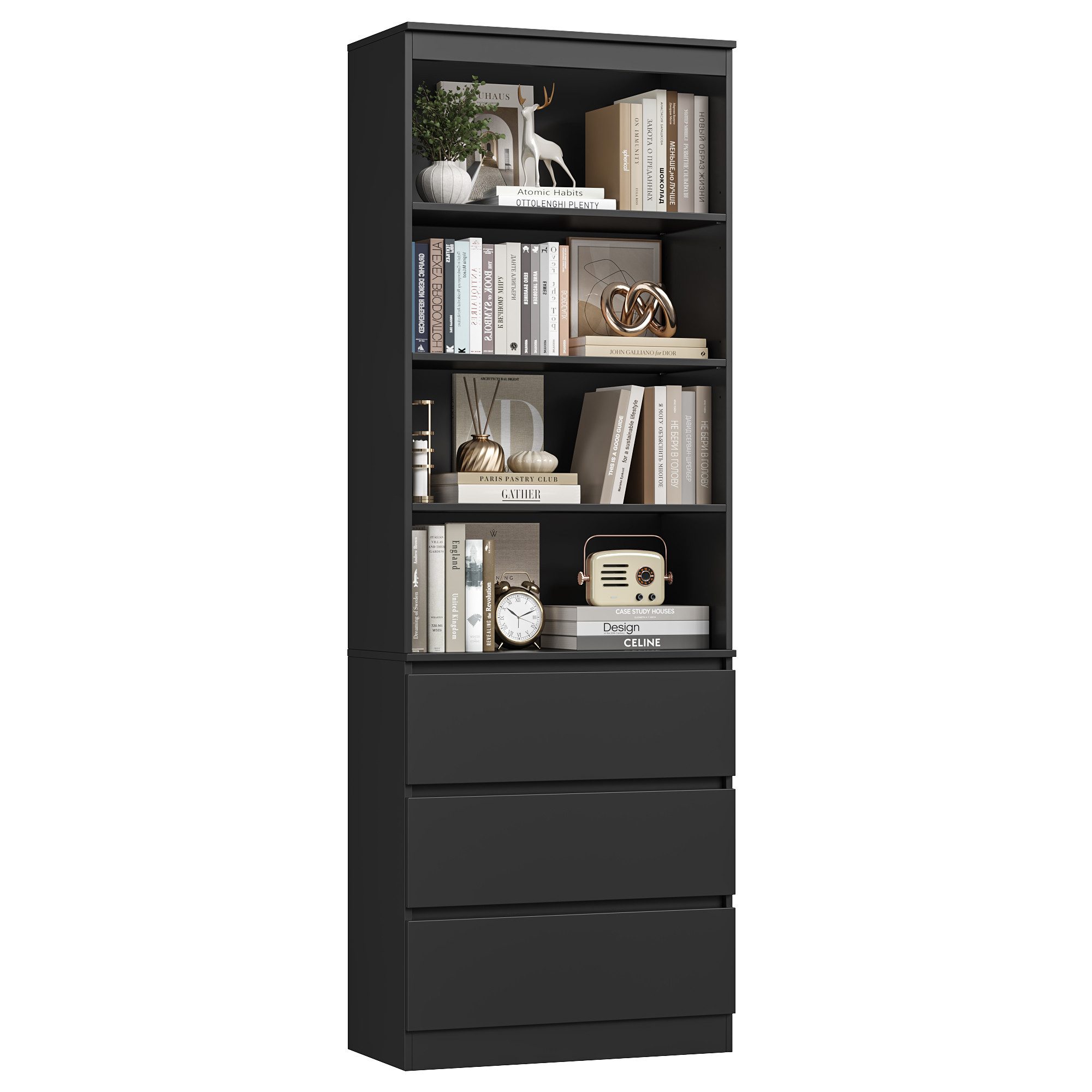 Homfa Bücherregal Hochschrank Standregal Bücherschrank Raumteiler, mit 4 Fä günstig online kaufen