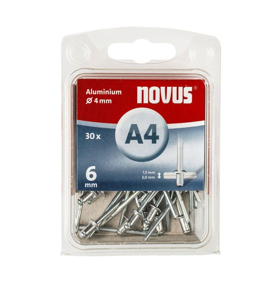 NOVUS Blindniete Novus Blindnieten Typ A4/6 Aluminium 30 Stück