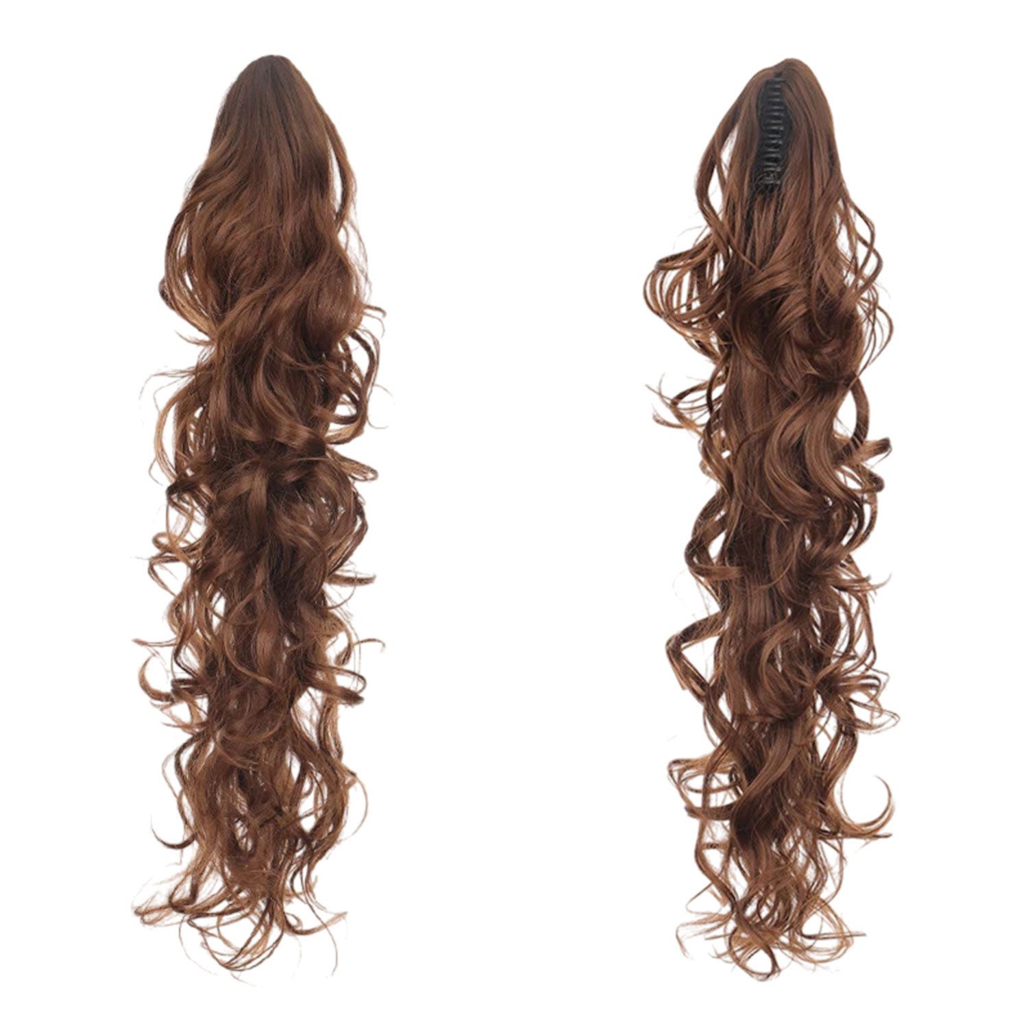 Refttenw Kunsthaarperücke Ponytail Extensions 70cm Gewellt Lockig Kunsthaare Lang Haar, Klammer Clip in Extensions