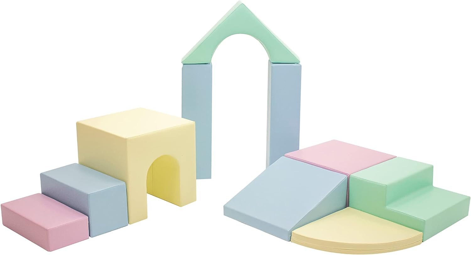 IGLUSoftplay IGLU 10 XL Softbausteine, Pastell, Spielbauklötze zur Motorikförderung Spielbauklötze, (Set), Modernes Design und hochwertige Verarbeitung