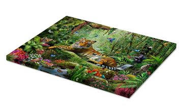 Posterlounge Leinwandbild Adrian Chesterman, Tiger im Dschungel, Kindergarten Kindermotive