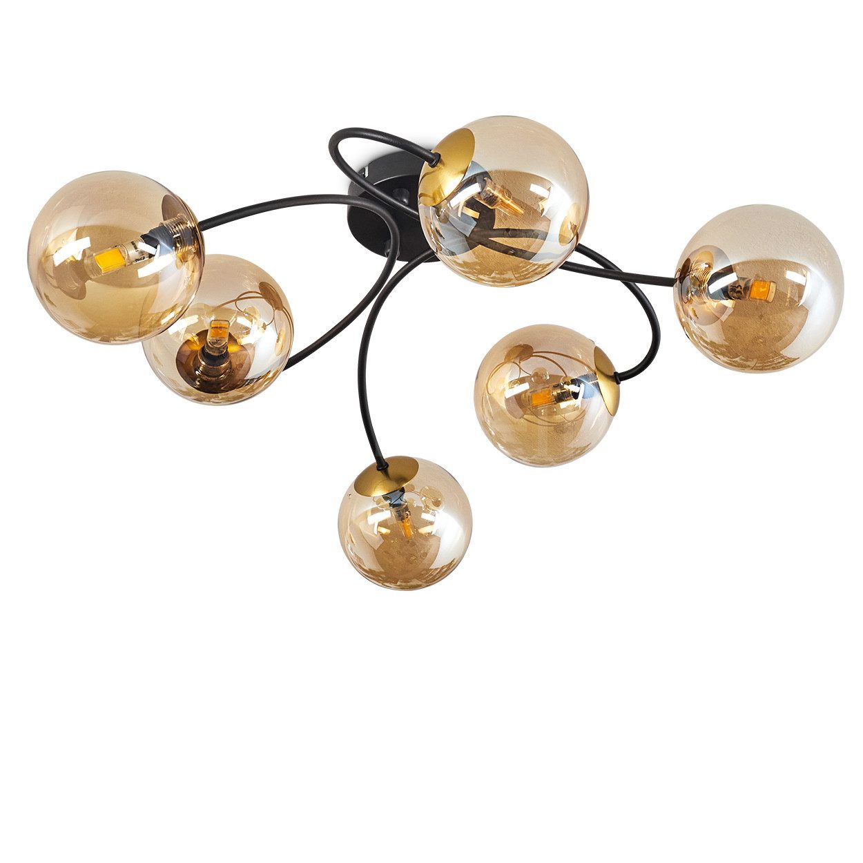 hofstein Deckenleuchte Deckenlampe aus Metall/Glas in günstig online kaufen