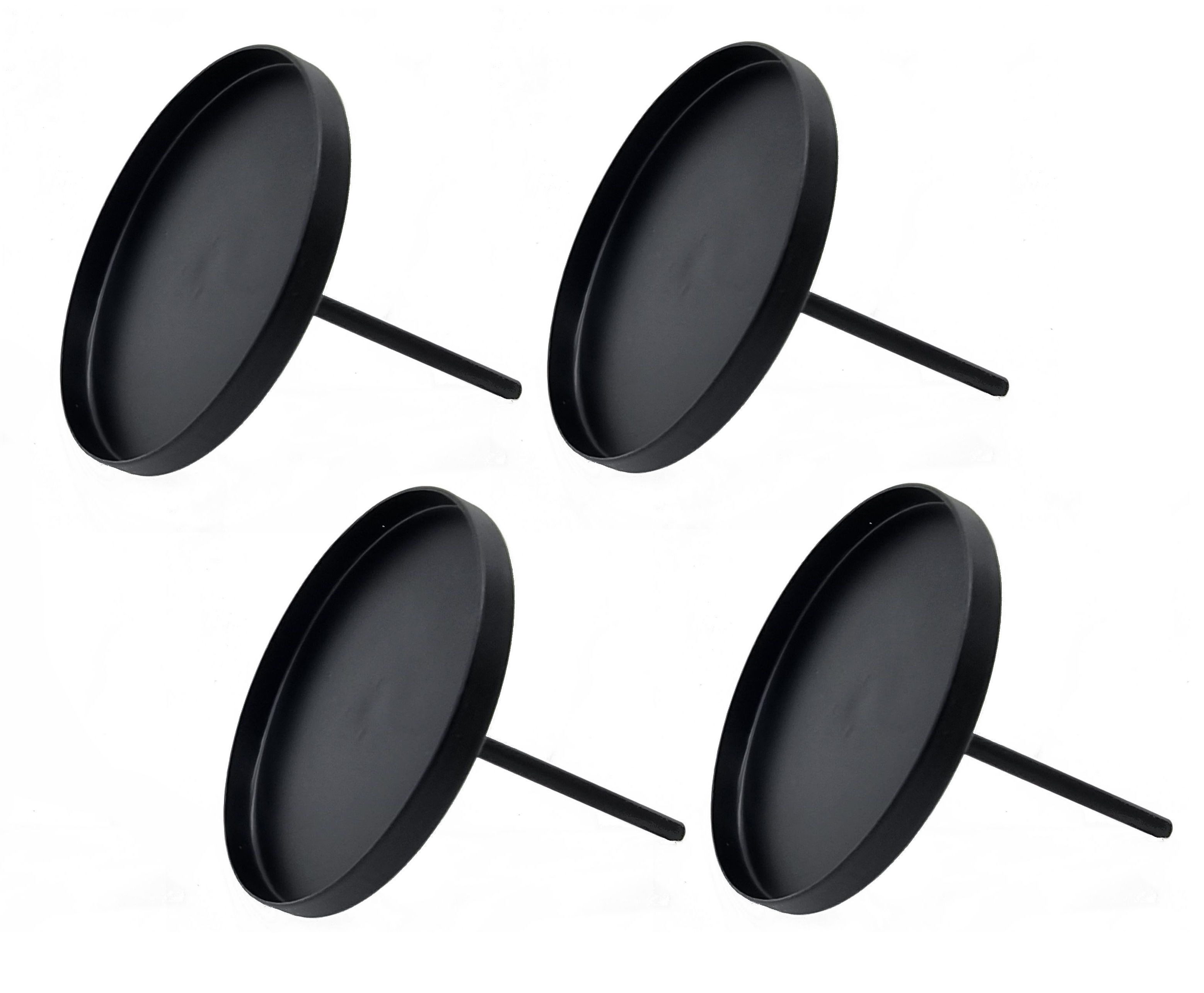 Spetebo Kerzentülle Kerzenpick für Stumpenkerzen - schwarz (Pack., 1 St., 4), für Stumpenkerzen und Kugelkerzen