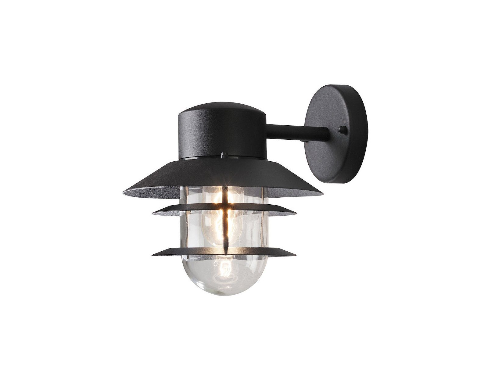 KONSTSMIDE LED Außen-Wandleuchte, LED wechselbar, warmweiß, Wand-Laterne Haus-wand beleuchten, Terrassenleuchten Schwarz, H: 24cm