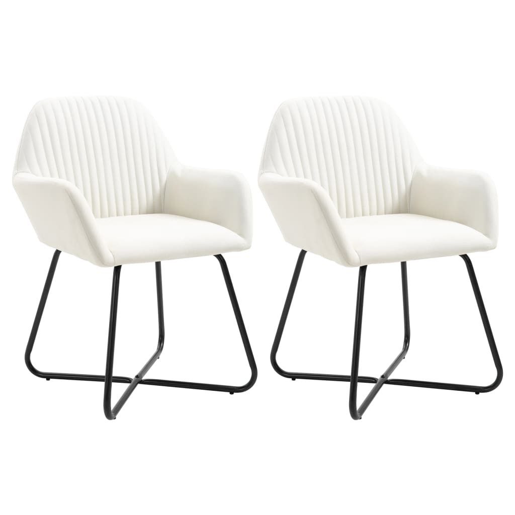 furnicato Esszimmerstuhl Esszimmerstühle 2 Stk. Creme Stoff (2 St)
