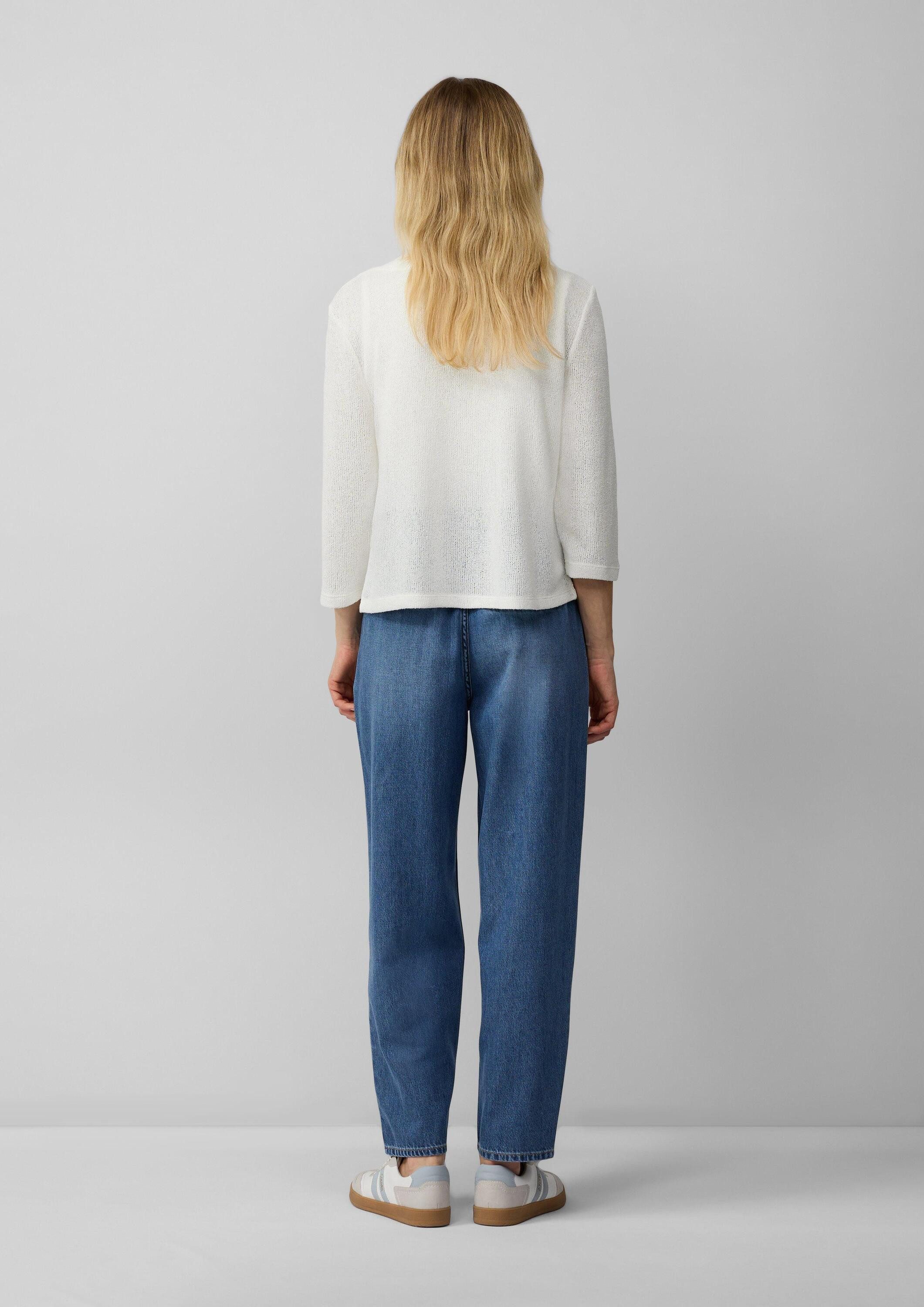 s.Oliver Cardigan Indoor-Jacke Cardigan aus Bouclégarn mit 3/4-Ärmeln