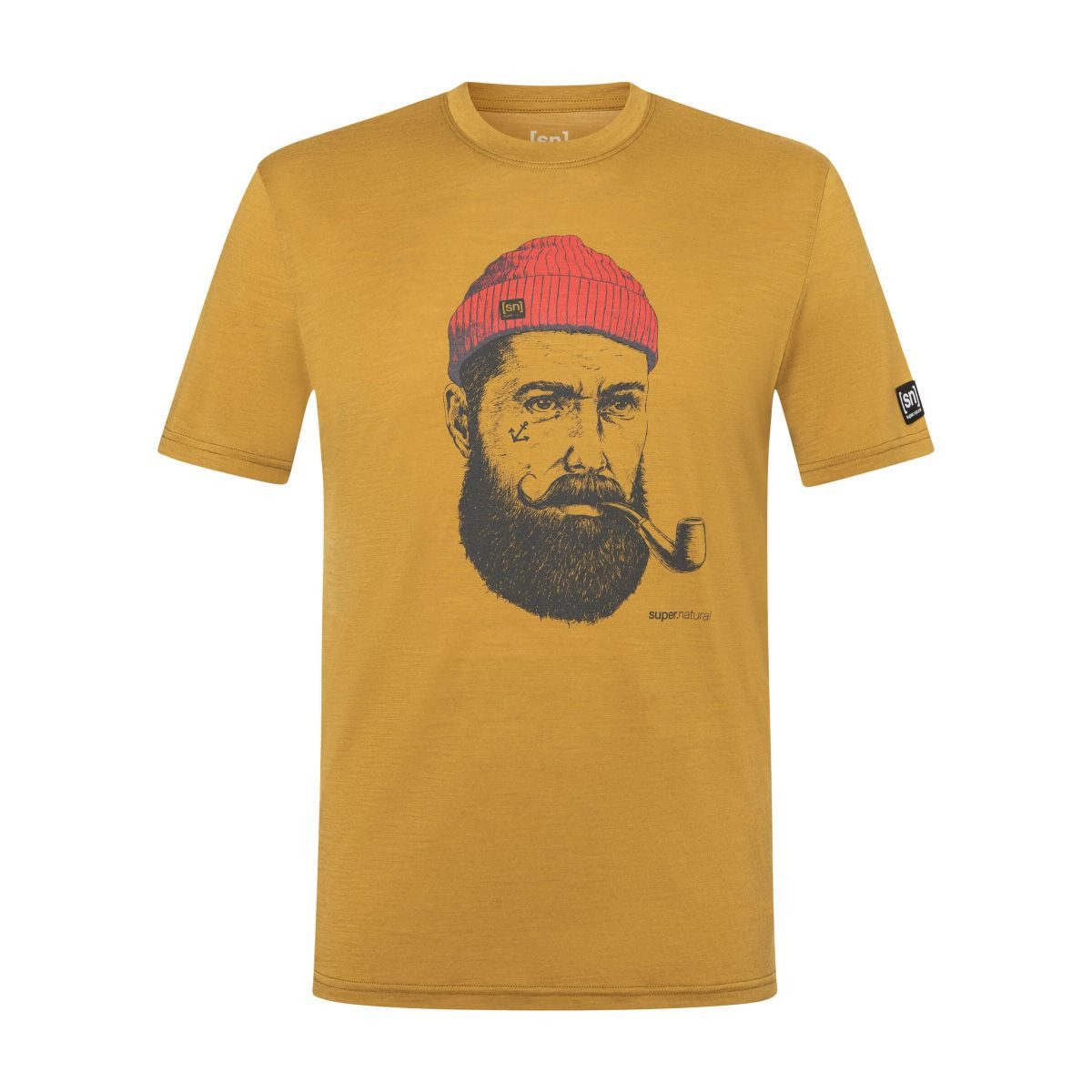 SUPER.NATURAL Kurzarmshirt M SN Sailor Tee Leichtes Merino T-Shirt mit maritimem Print, ideal für Alltag