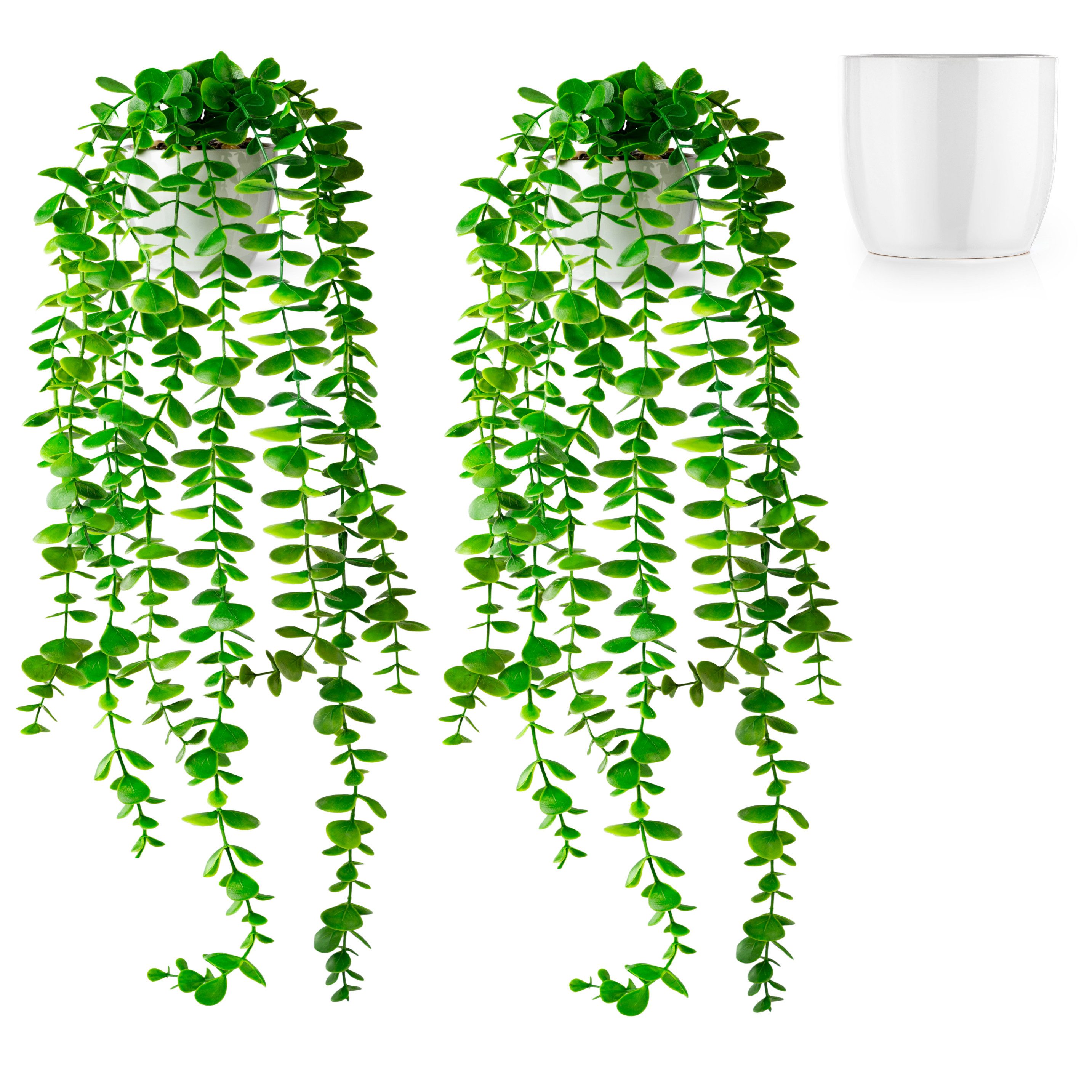Kunstpflanze Künstliche hängepflanzen im Keramiktopf, Kunstpflanze hängend günstig online kaufen