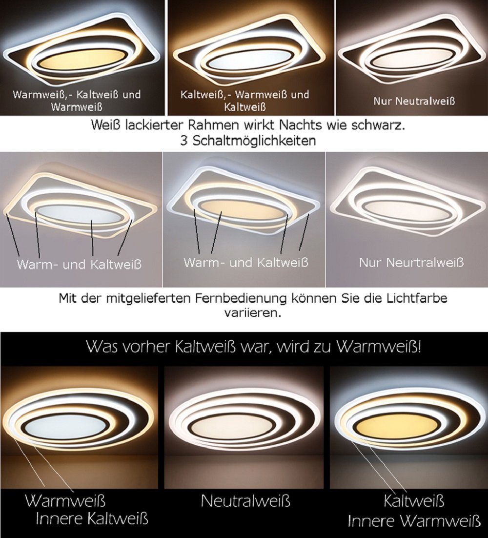 Euroton LED Deckenleuchte LED Deckenleuchte Deckenlampe günstig online kaufen