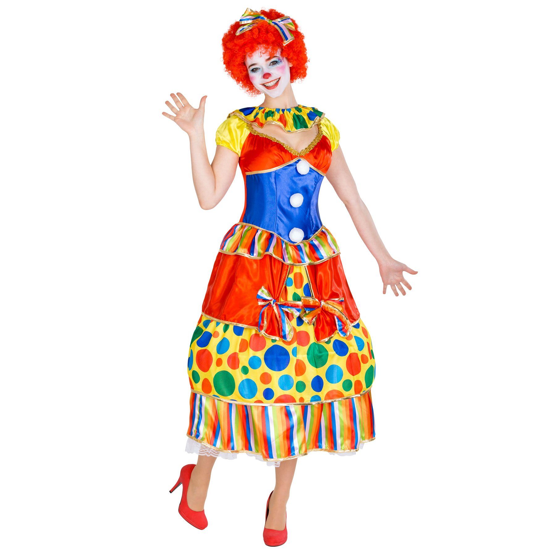 dressforfun Clown-Kostüm Frauenkostüm Clown Fridoline, Wundervolles Ballkle günstig online kaufen
