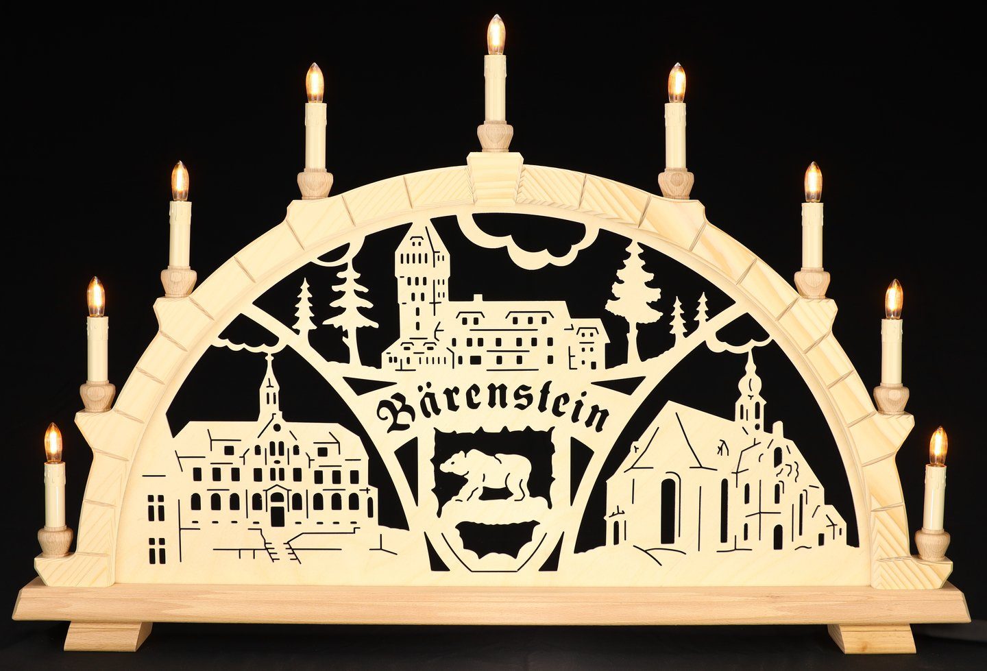 Ziller Premium Qualität Ortsmotiv - m Bärenstein - - Schwibbogen groß 74cm LED Schwibbogen Breite Erzgebirge