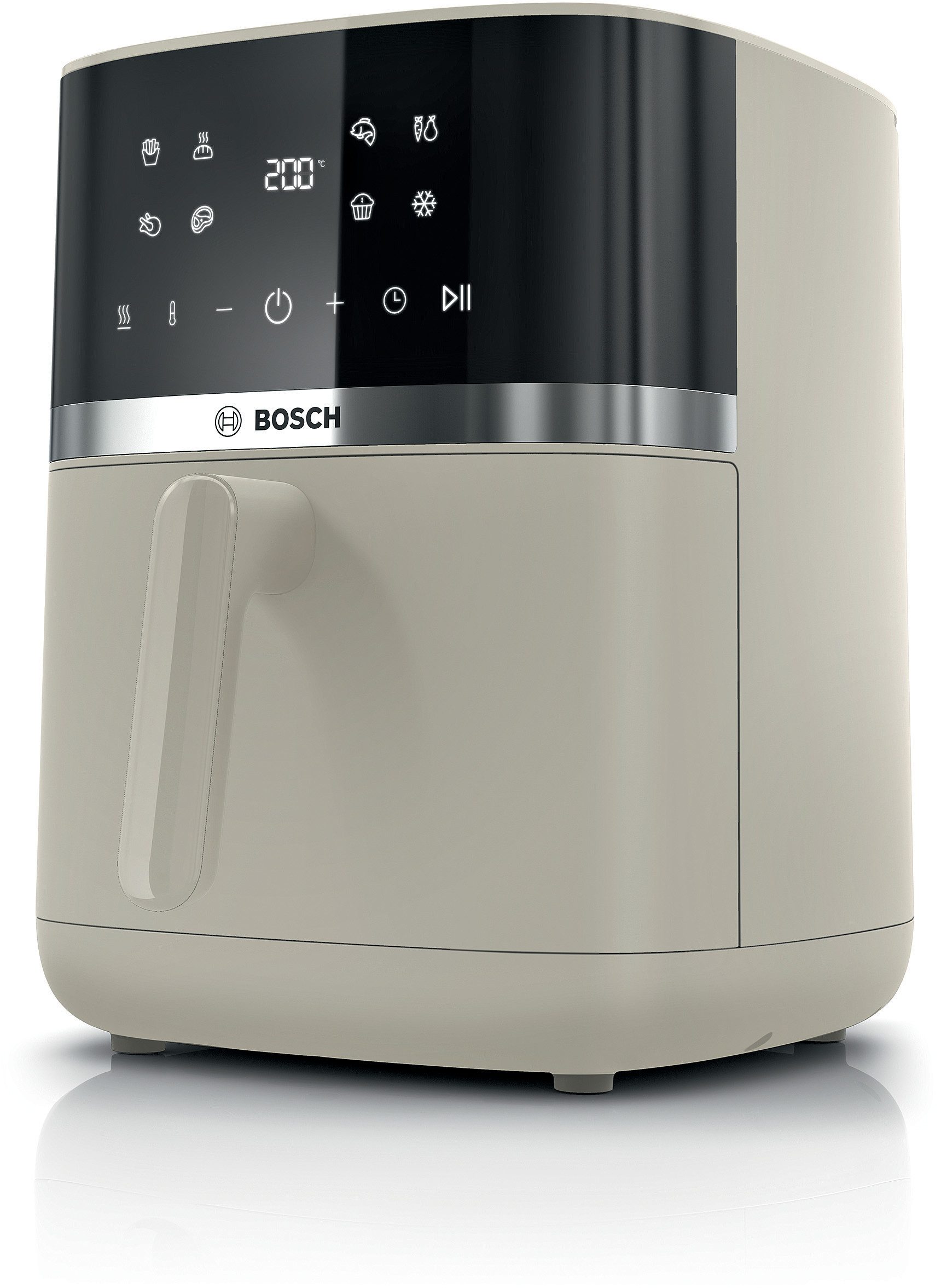 BOSCH Heißluftfritteuse Air Fryer Serie 4, MAF462C0, 6,1l, 2 Heizelemente, 7 Programme, creme, 2050 W, Auftaufunktion, Korb/Gitter spülm.geeignet