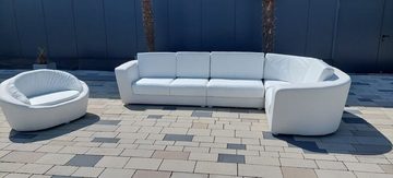 JVmoebel Ecksofa L Form Ecksofa + Sessel Couchgarnituren Weiß Couchen 2 tlg. Sofort, 2 Teile