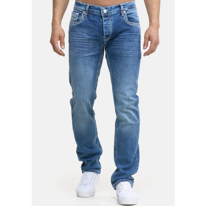 Code47 Regular-fit-Jeans Code47 Herren Jeans Hose Regular Fit Männer Bootcu