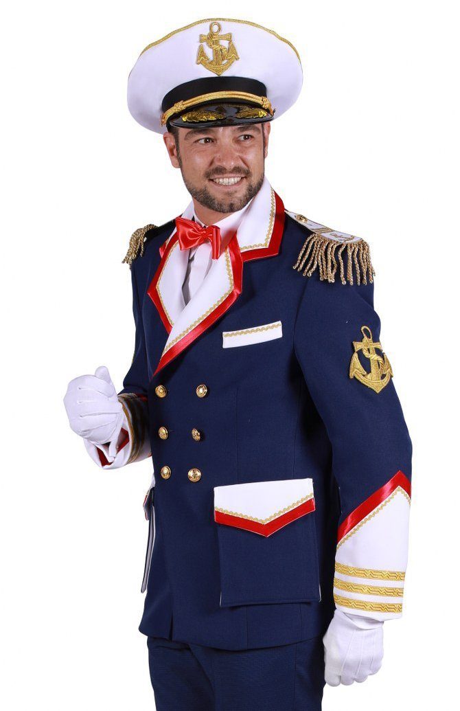 thetru Kostüm Gardejacke Marine, Auffällige Kapitänsjacke für den Karneval