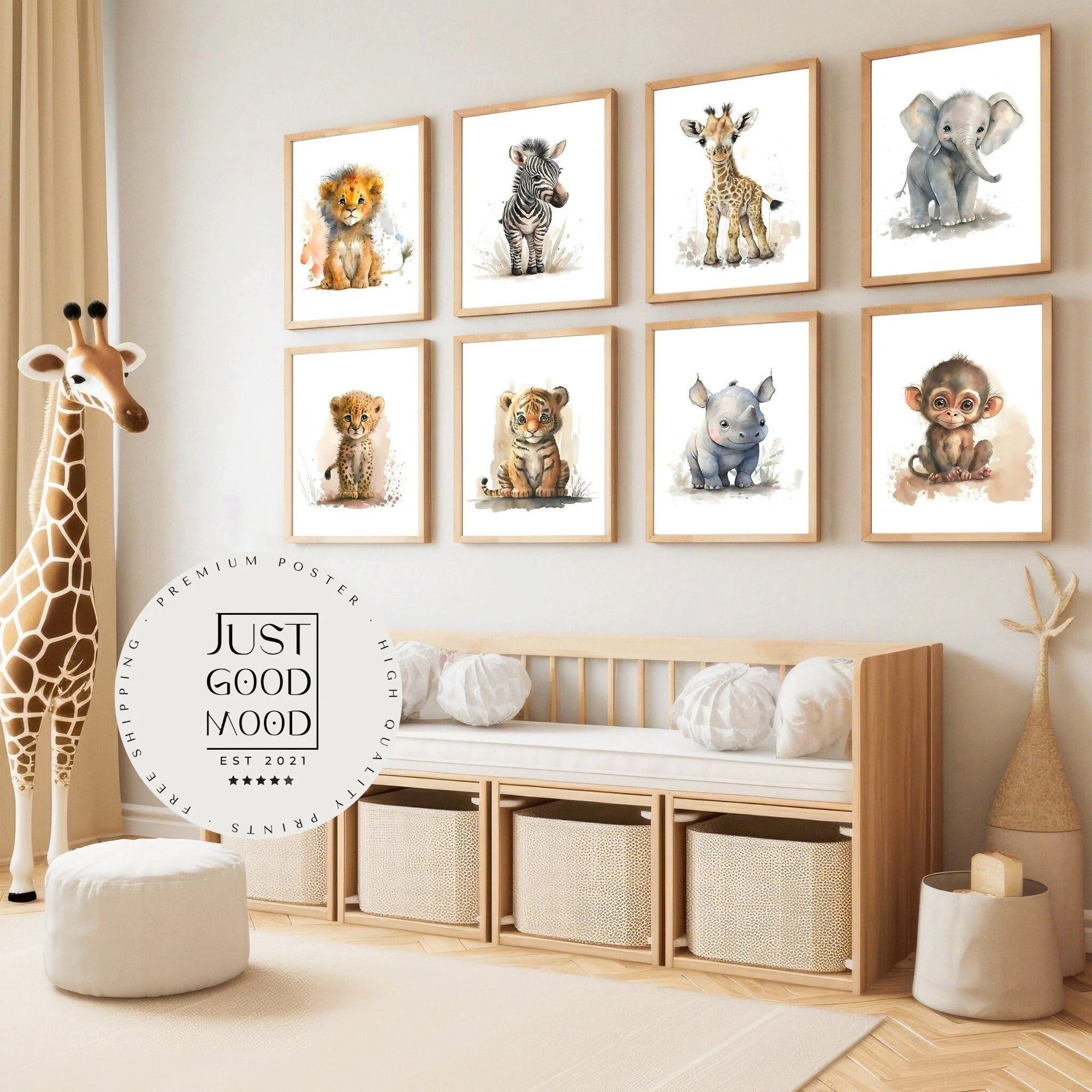 JUSTGOODMOOD Poster ® Tiere Wald Dschungel Aquarell Kinderzimmer, D Elefant günstig online kaufen