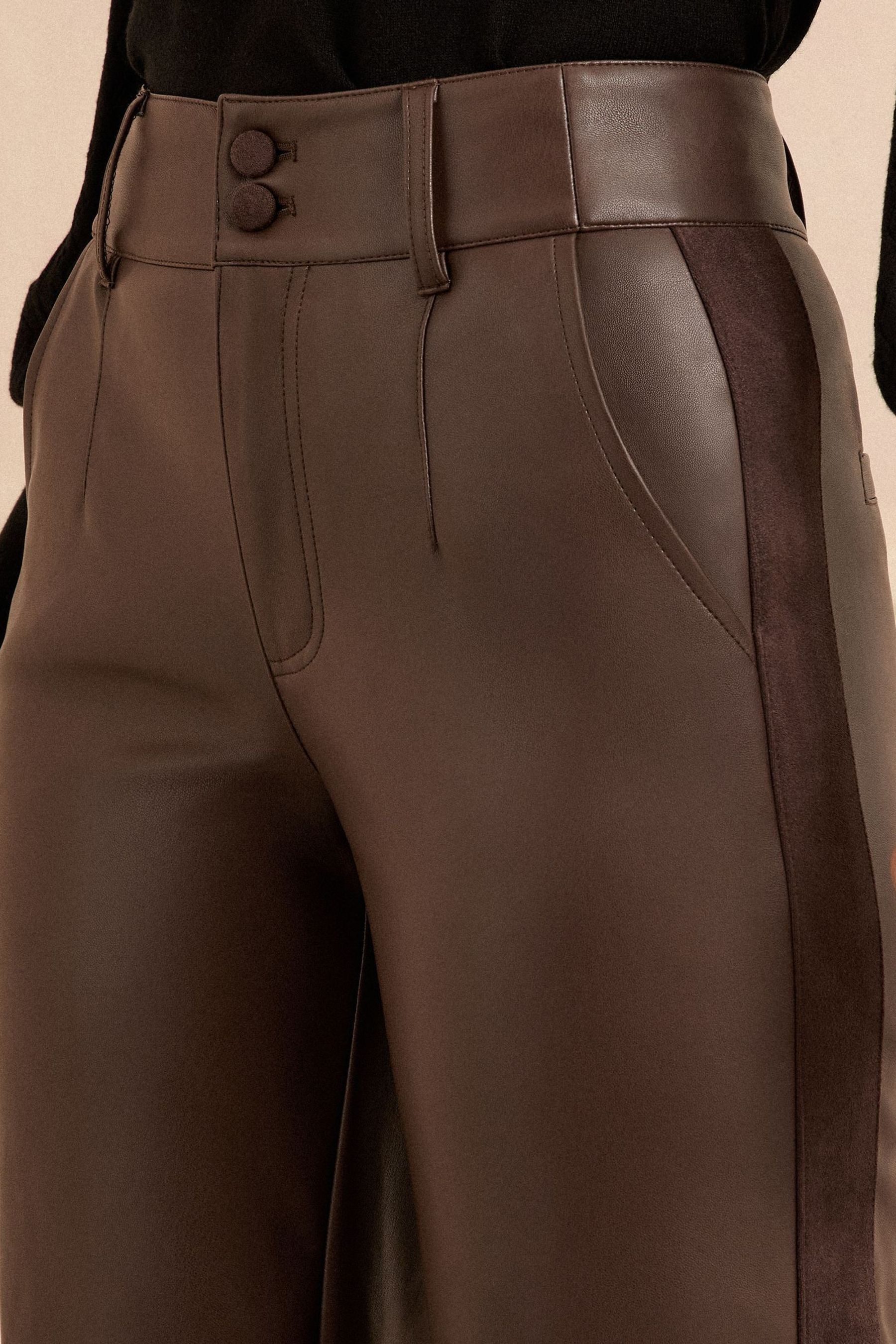 Love & Roses Lederhose Love & Roses weite Kunstlederhose, Regular (1-tlg)