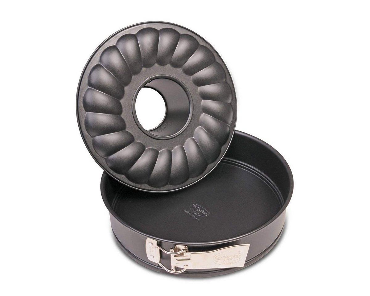 Dr. Oetker Küchenhelfer Springform optimale Wärmeleitung, leichte Reinigung, Ø 26cm, mit 2 Böden