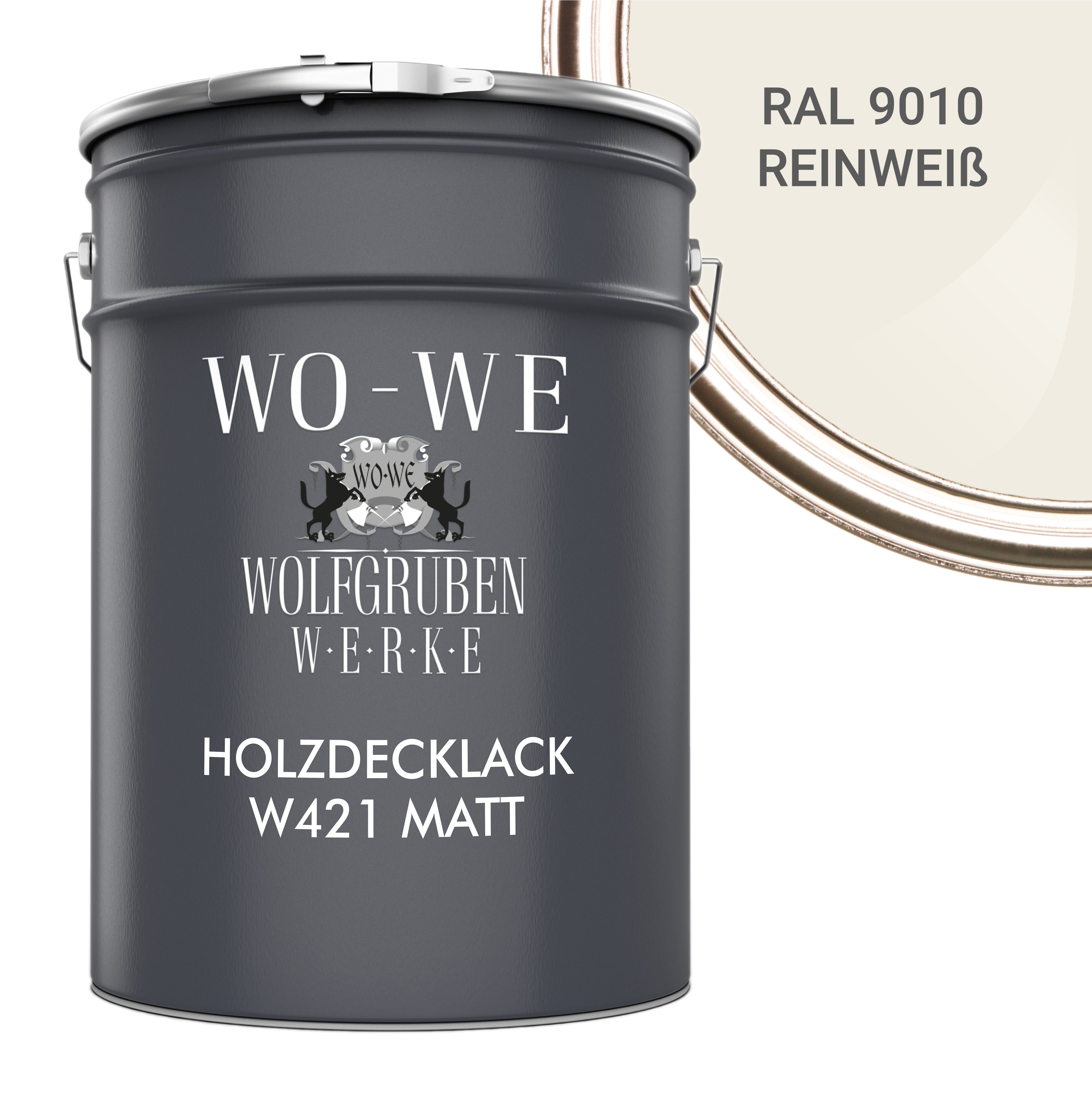 WO-WE Holzlack Holzlack Holzfarbe Holzschutzfarbe Möbellack W421, 0,75-10L, Matt, Wasserbasis