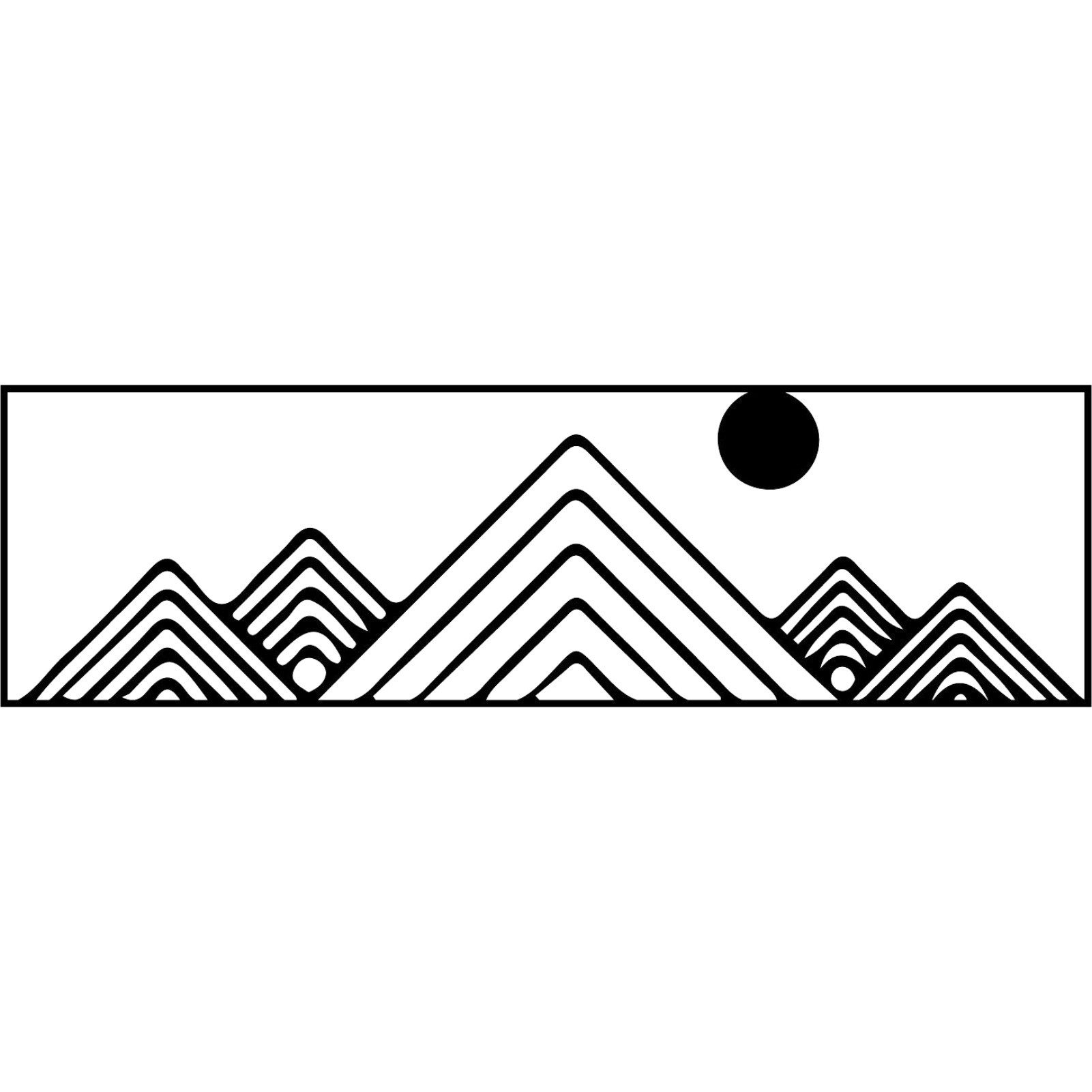 Wanddekoobjekt Kreative Sonne und Berge Metall Kunst Wanddekorationen, einfach Berge