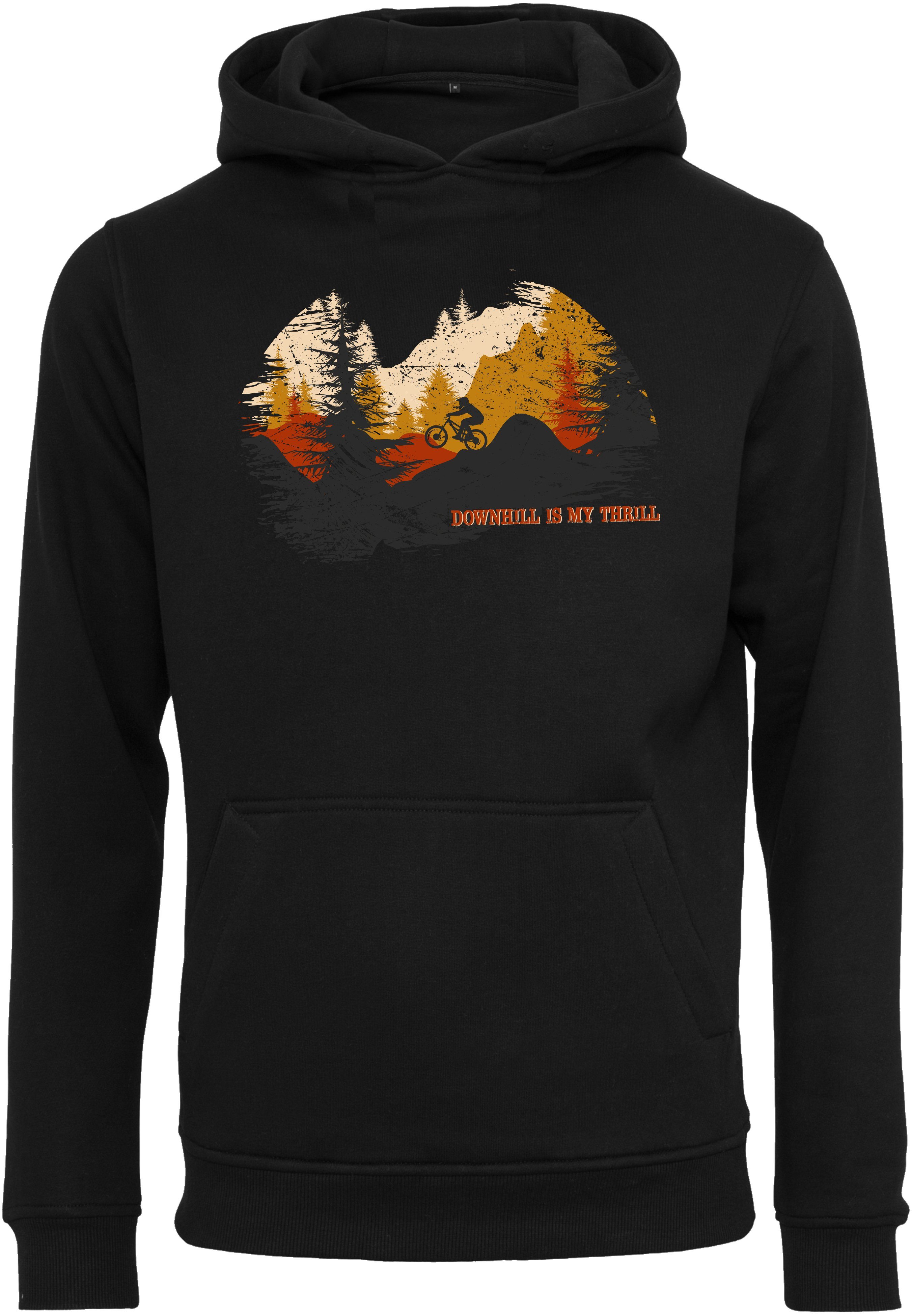 Kapuzenpullover Fahrrad Hoodie: "Downhill is my thrill" - Pullover Herren