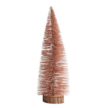 BURI Dekofigur Deko-Tannenbaum mit Glitzer und 5 LEDs 20cm Warmweiß