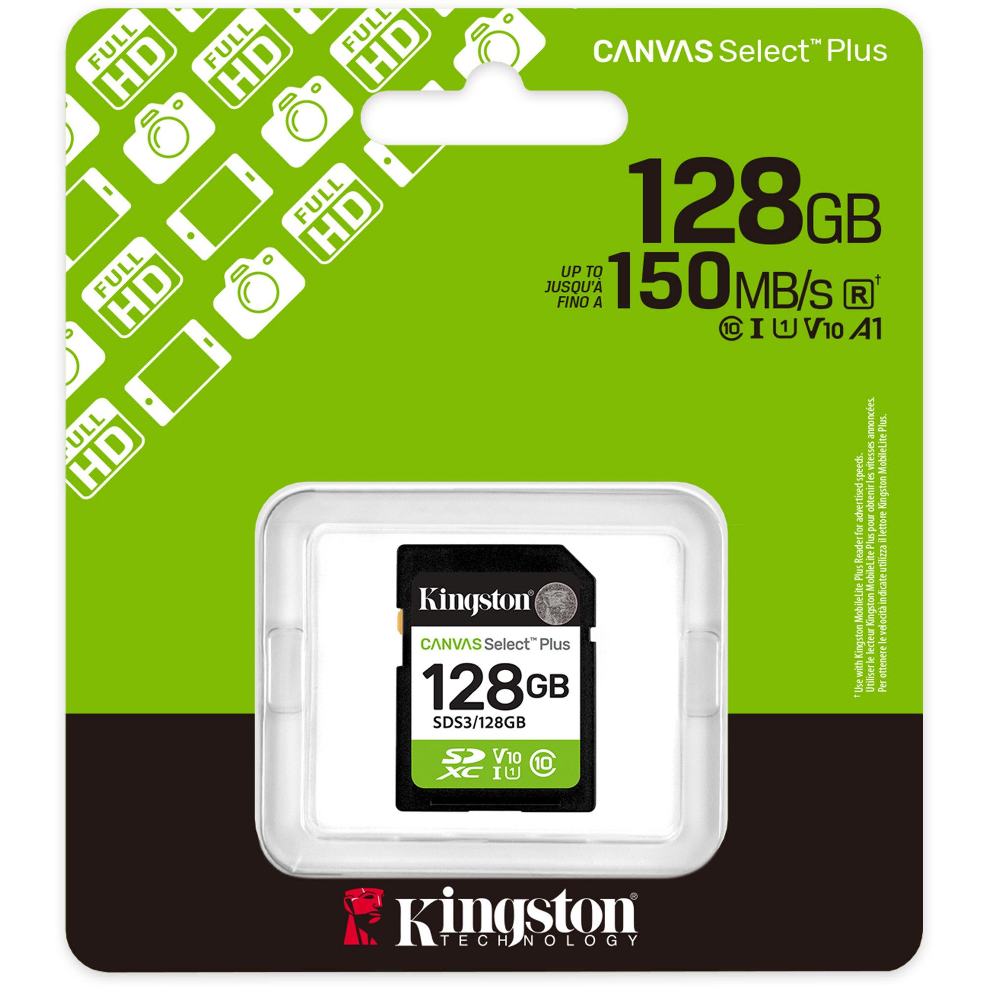Kingston Kingston Canvas Select Plus 128 GB SDXC, externer Speicher (128 GB GB)