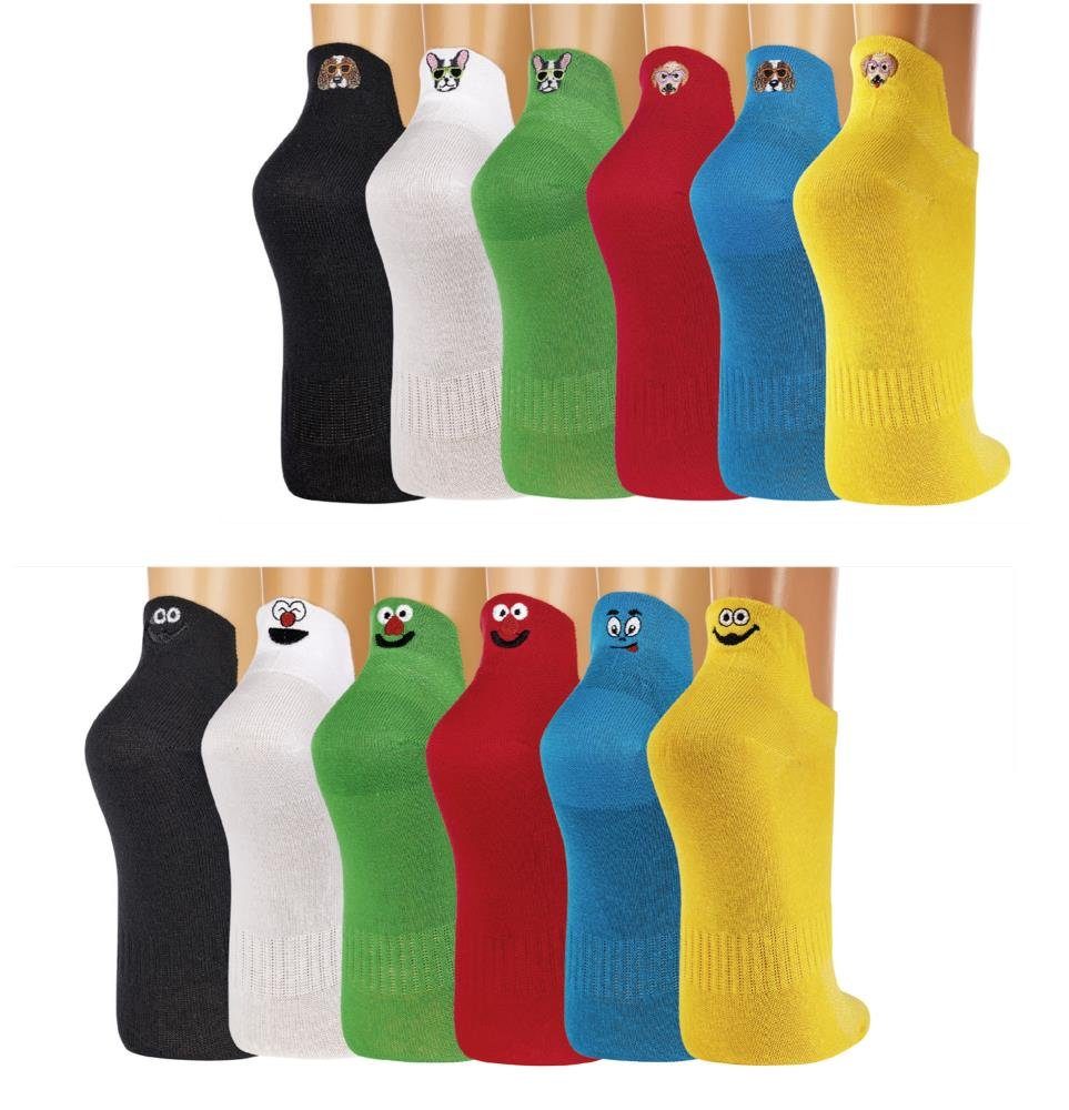 Sneakersocken mit hochgezogener Ferse und Stickerei Unisex bunt schwarz