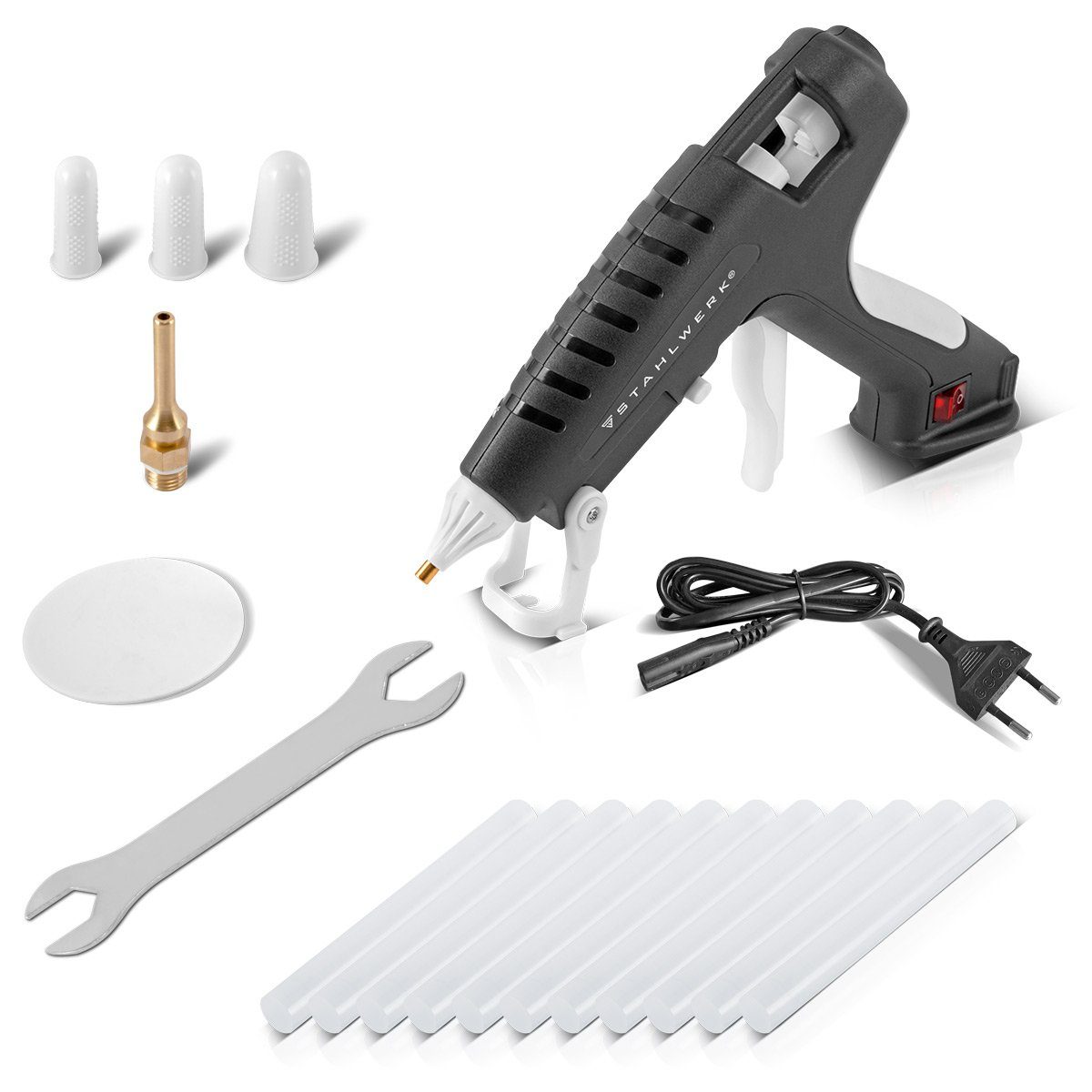 STAHLWERK Heißklebepistole Heißklebepistole HKP-250 ST Profi-Klebepistole, (Set, 6 St., Vollausstattung), elektronisch geregeltes Heizelement.