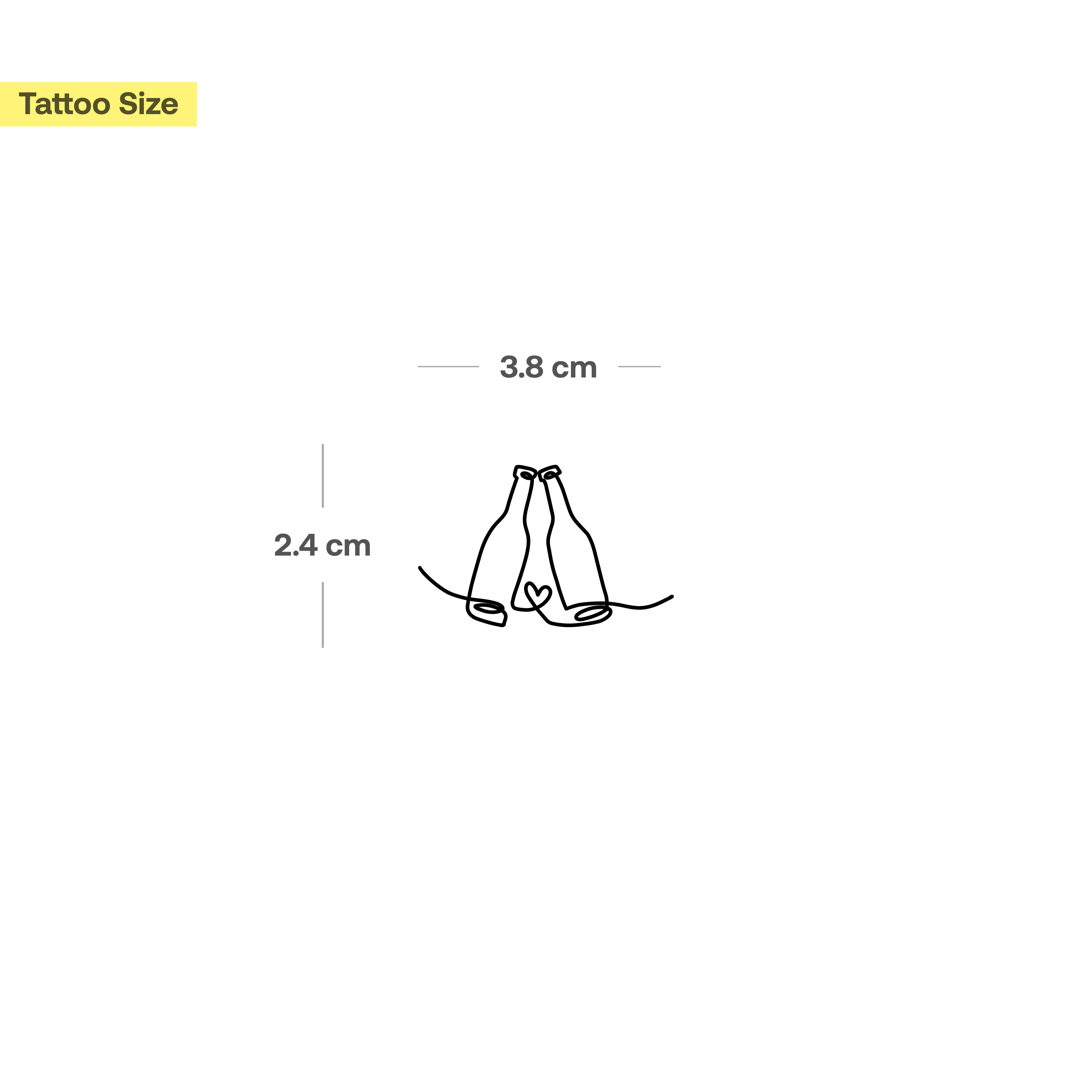 Inkster Schmuck-Tattoo Anstoßende Flaschen Tattoo, wasserfestes temporäres Tattoo, 2 Wochen Halt