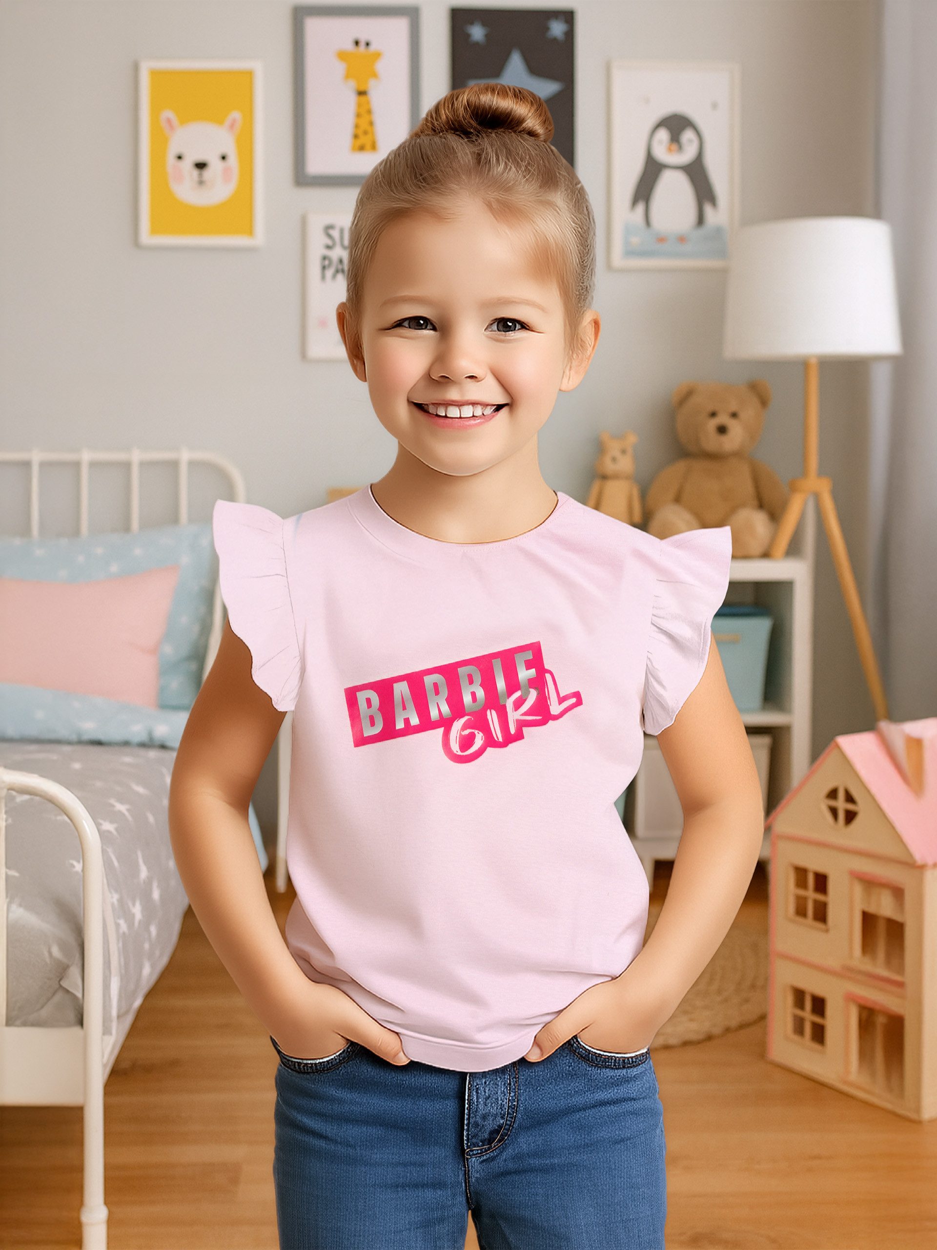 United Labels® T-Shirt Barbie mit Rüschen (2er Pack)