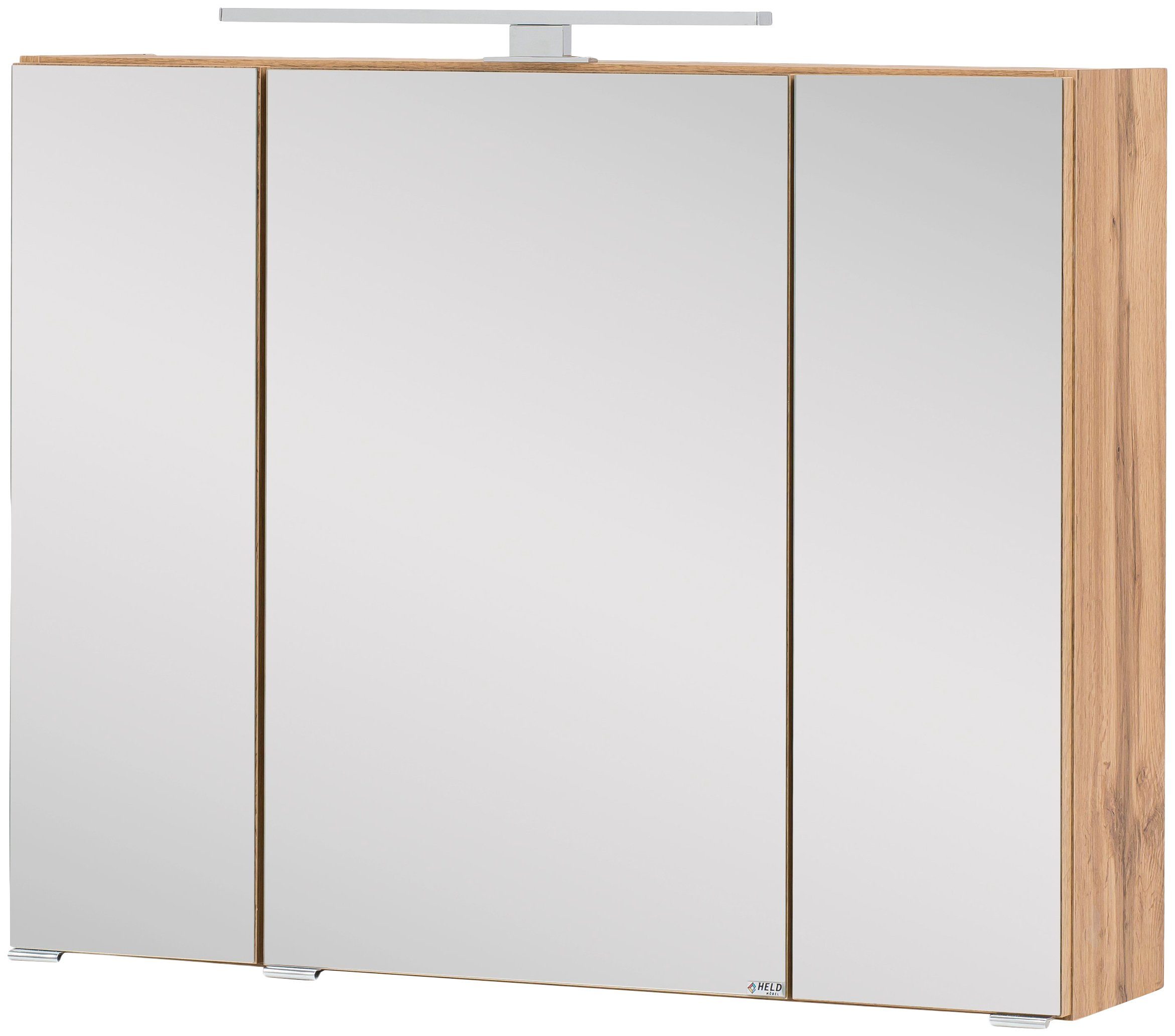 welltime Spiegelschrank Kaunas 80 cm breit, Soft-Close-Funktion