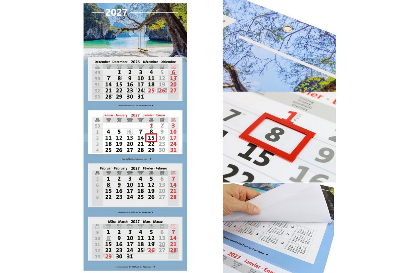 Anschütz Wandkalender Kombi 4-Monatskalender 2027