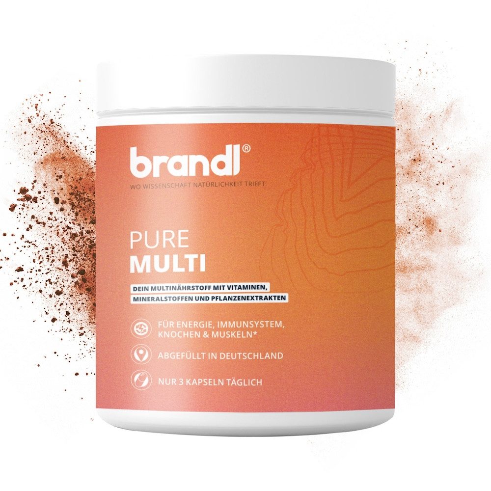 Brandl Nutrition Multivitamin Kapseln hochdosiert - Vitamine, Mineralien & vegan Kapseln, 135 g, Vitamin Supplements - Pure Multivitamin Kapseln - Premium