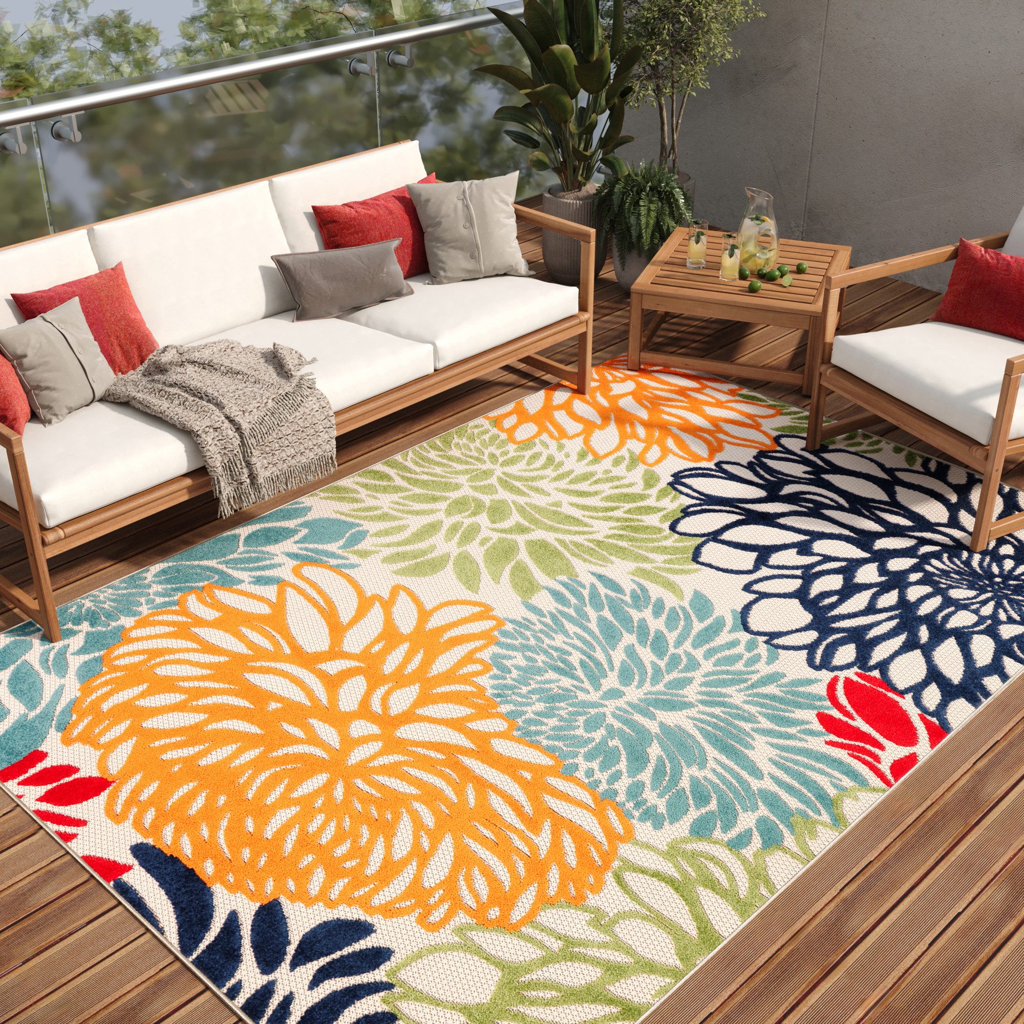 Tapiso Outdoorteppich PATIO, rechteckig, Höhe: 6 mm, In- & Outdoorteppich, Pflegeleicht für Garten, Terrasse, Balkon, Küche